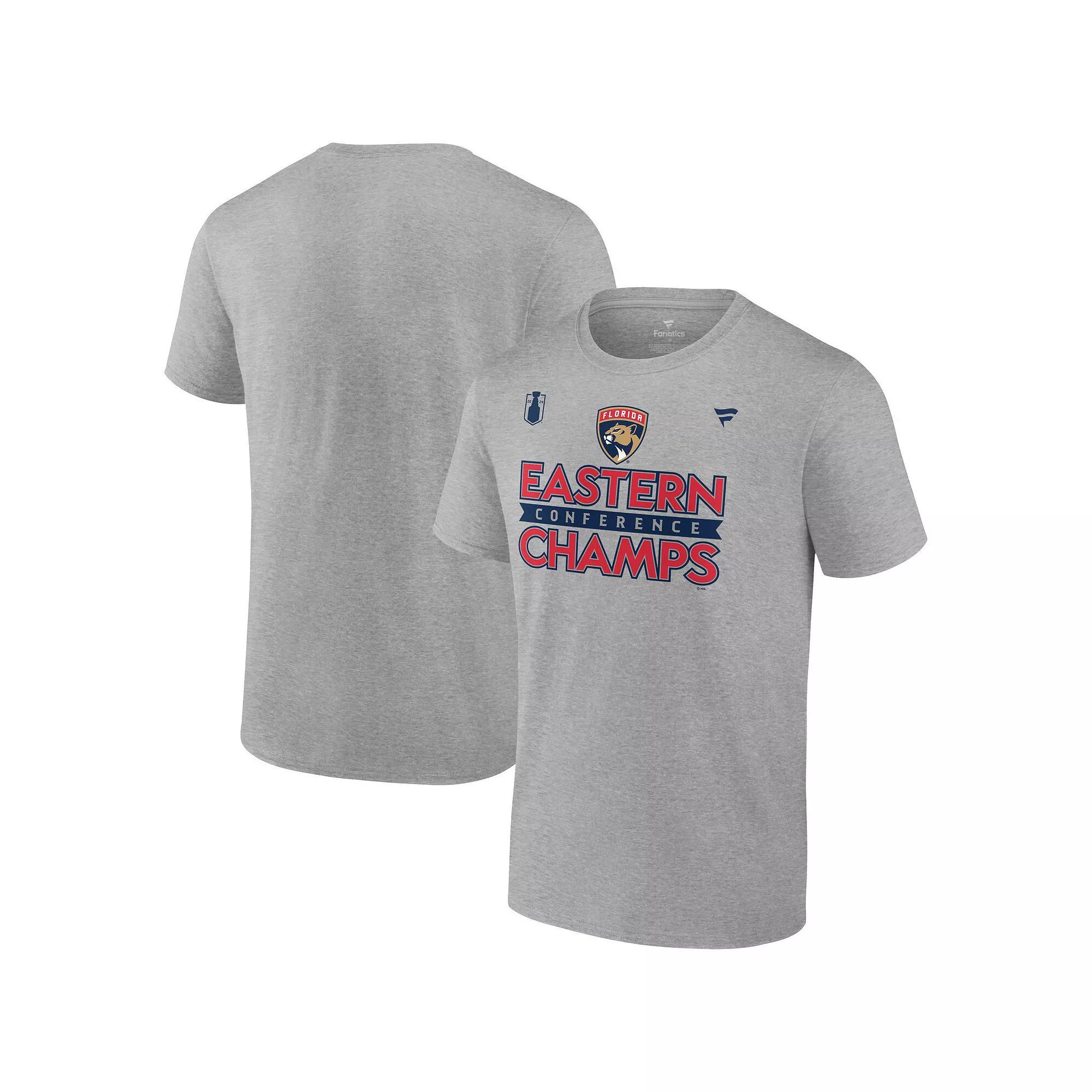 Men's Fanatics  Heather Gray Florida Panthers 2024 Eastern Conference Champions Locker Room Big & Tall T-Shirt, Size: 4XB, Pnt Grey Product Image