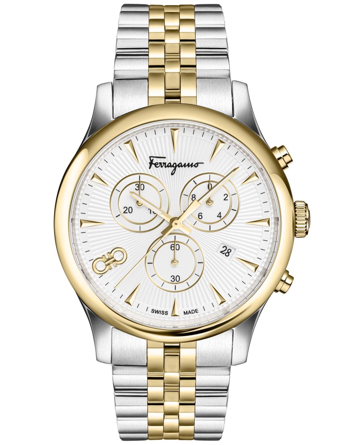 FERRAGAMO Men's Swiss Chronograph Duo Two-tone Stainless Steel Bracelet Watch 42mm In Two Tone Product Image