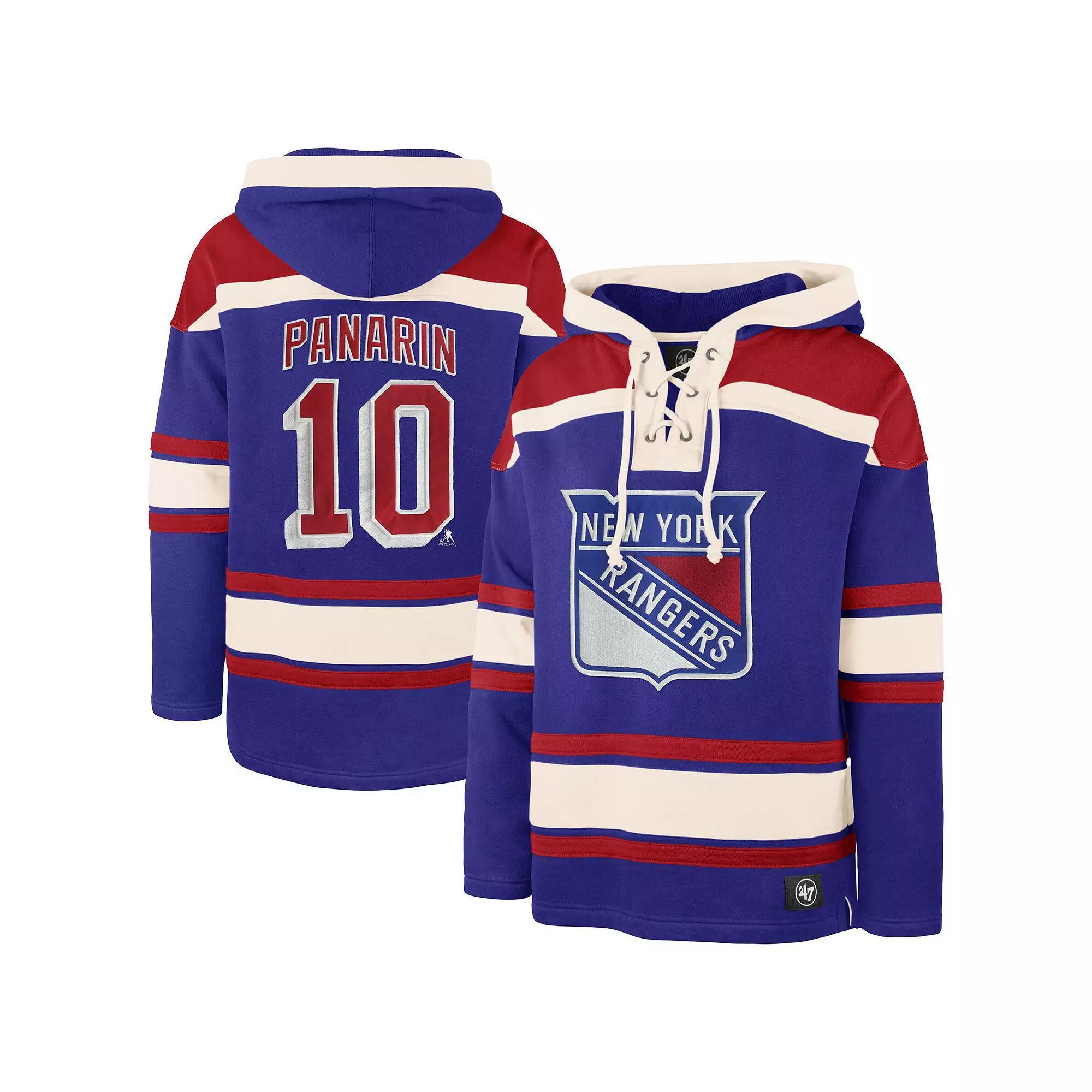 Men's '47 Artemi Panarin Royal New York Rangers Big & Tall Lace-up Pullover Hoodie,  Product Image