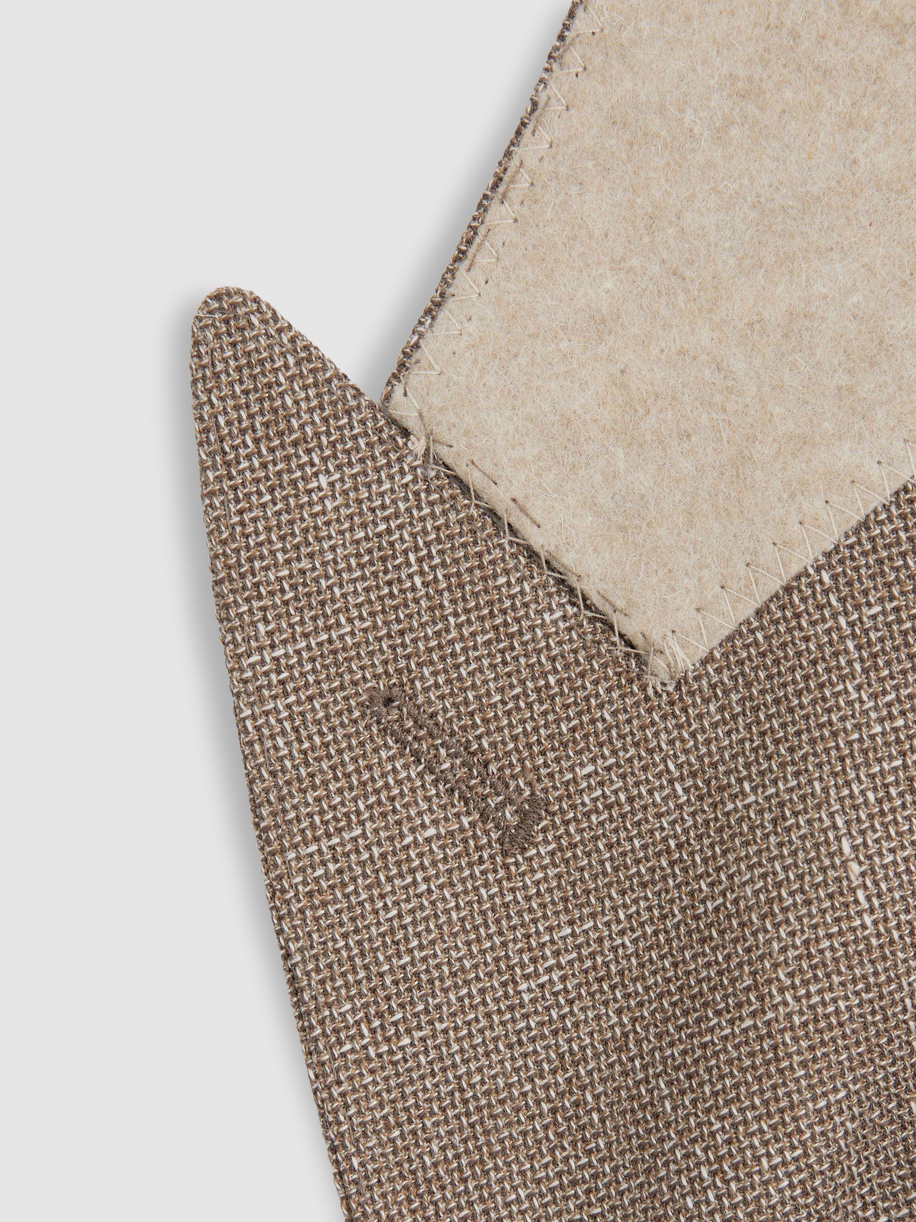Clutch Mid Brown Wool Blend Textured Slub Single Breasted Blazer Product Image