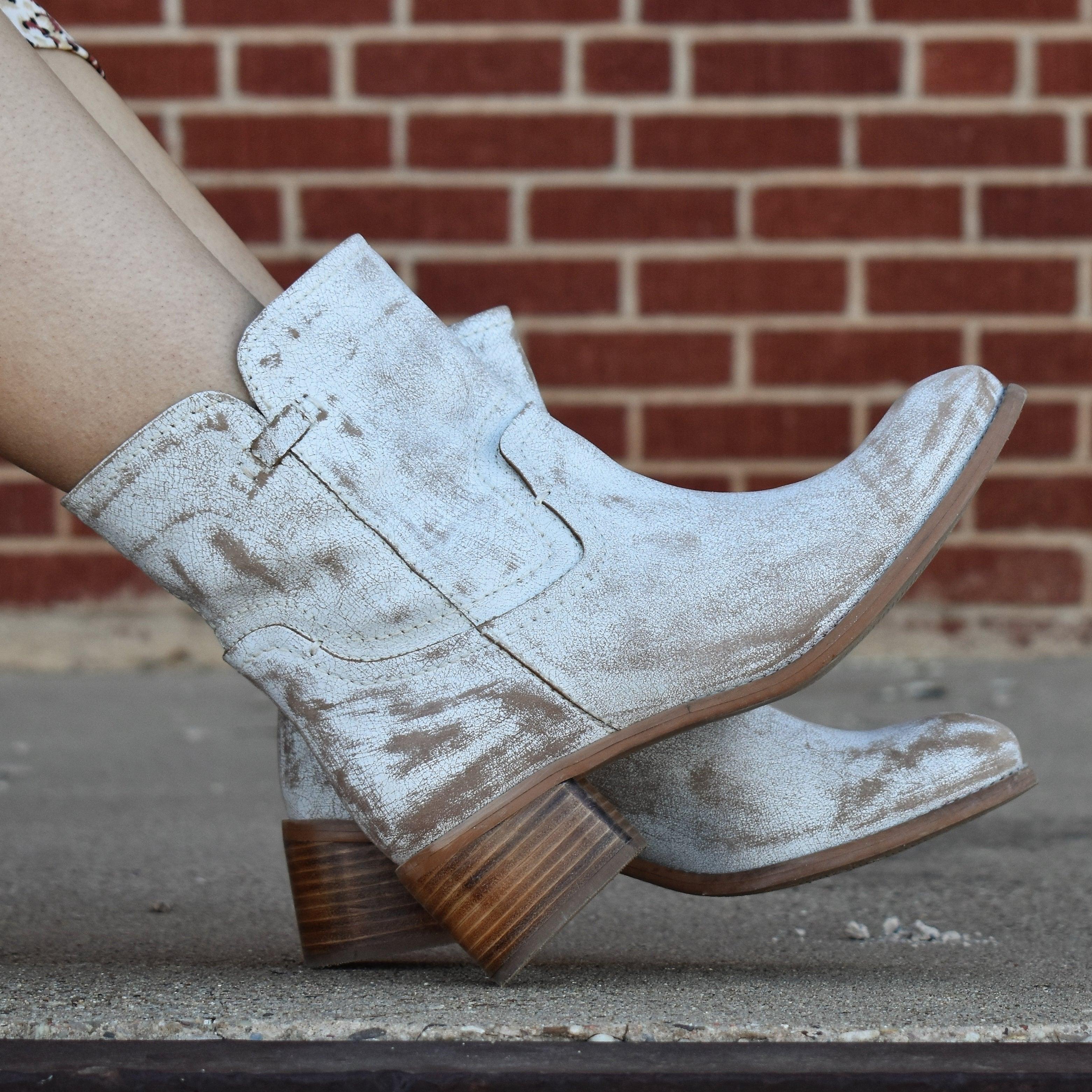 White Weathered Leather Boot* Product Image