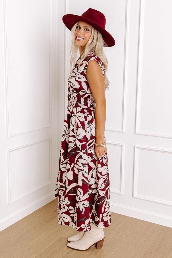 Winery Welcome Floral Midi in Merlot Product Image