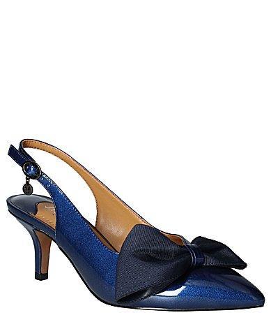 J. Renee Devika Patent Slingback Bow Pumps Product Image