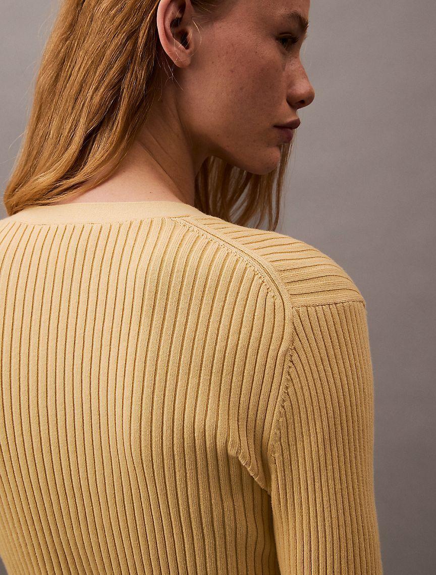 Smooth Cotton Rib Sweater Cardigan Product Image