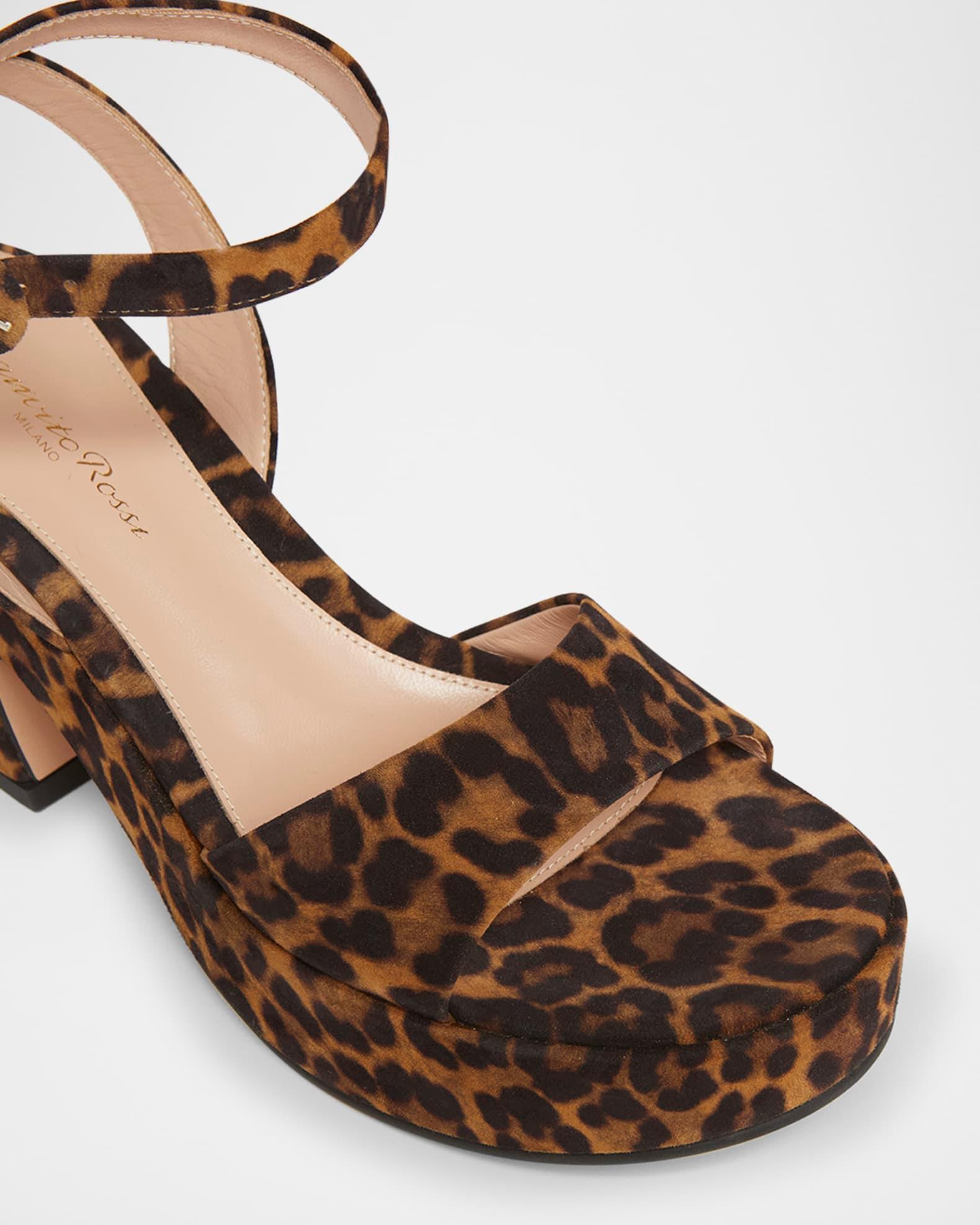 Alma Leopard Ankle-Strap Platform Sandals Product Image