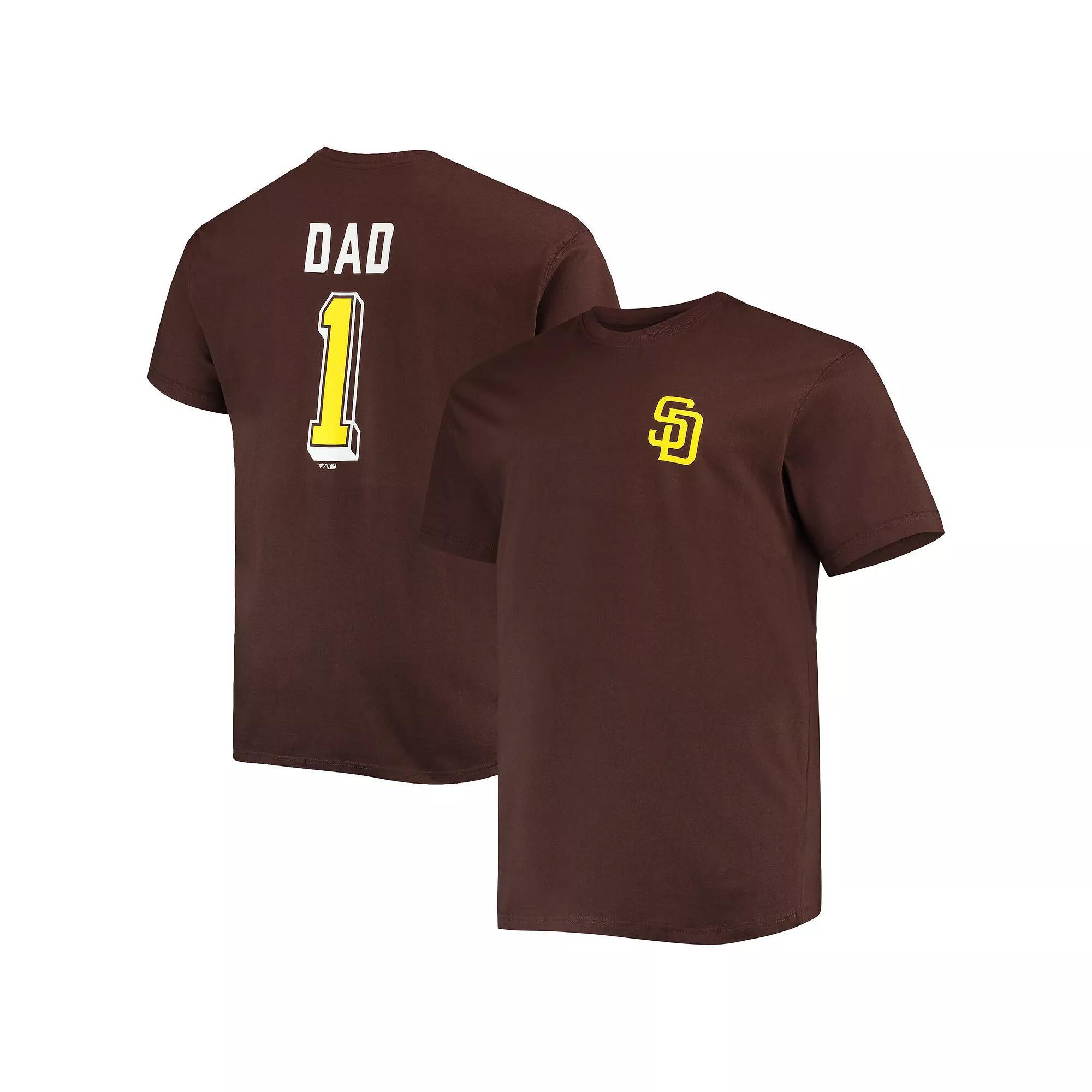 Men's Brown San Diego Padres Big & Tall Father's Day #1 Dad T-Shirt, Size: 5XB Product Image