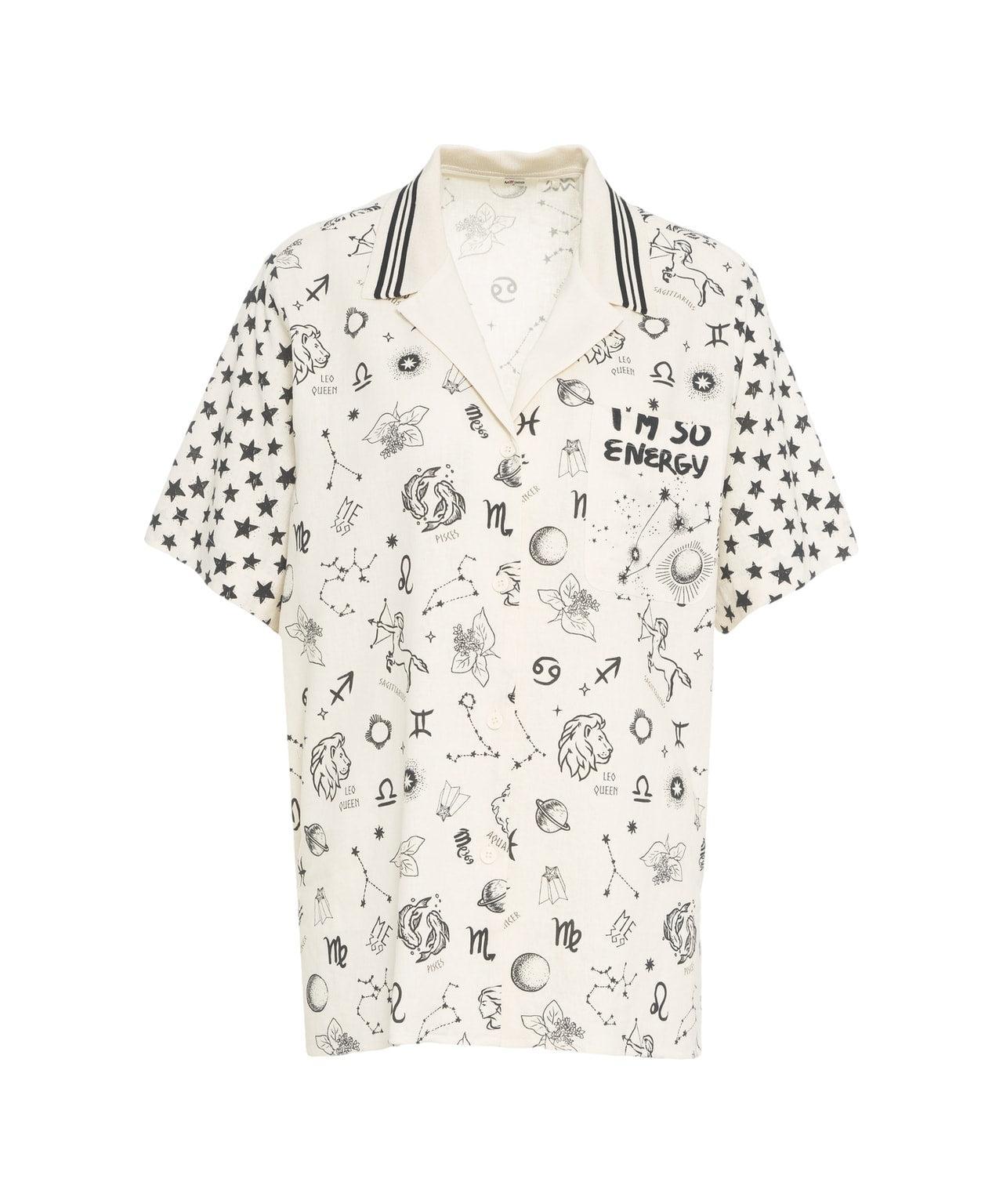 Linen blend blouse with print Product Image