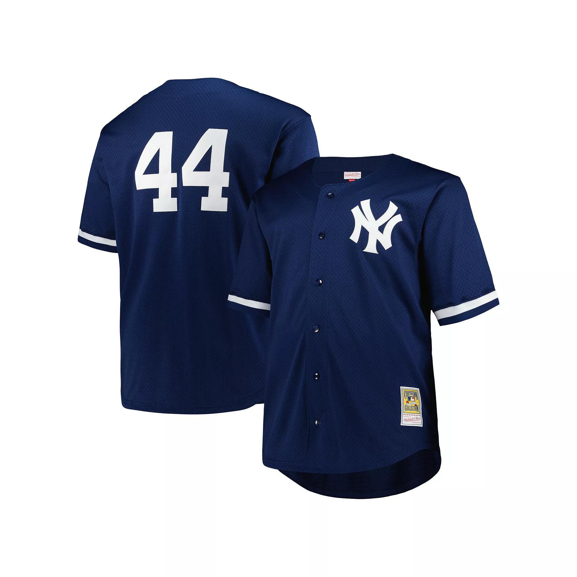 Men's Mitchell & Ness Reggie Jackson Navy New York Yankees Big & Tall Cooperstown Collection Mesh Batting Practice Jersey, Size: XLT, Blue Product Image