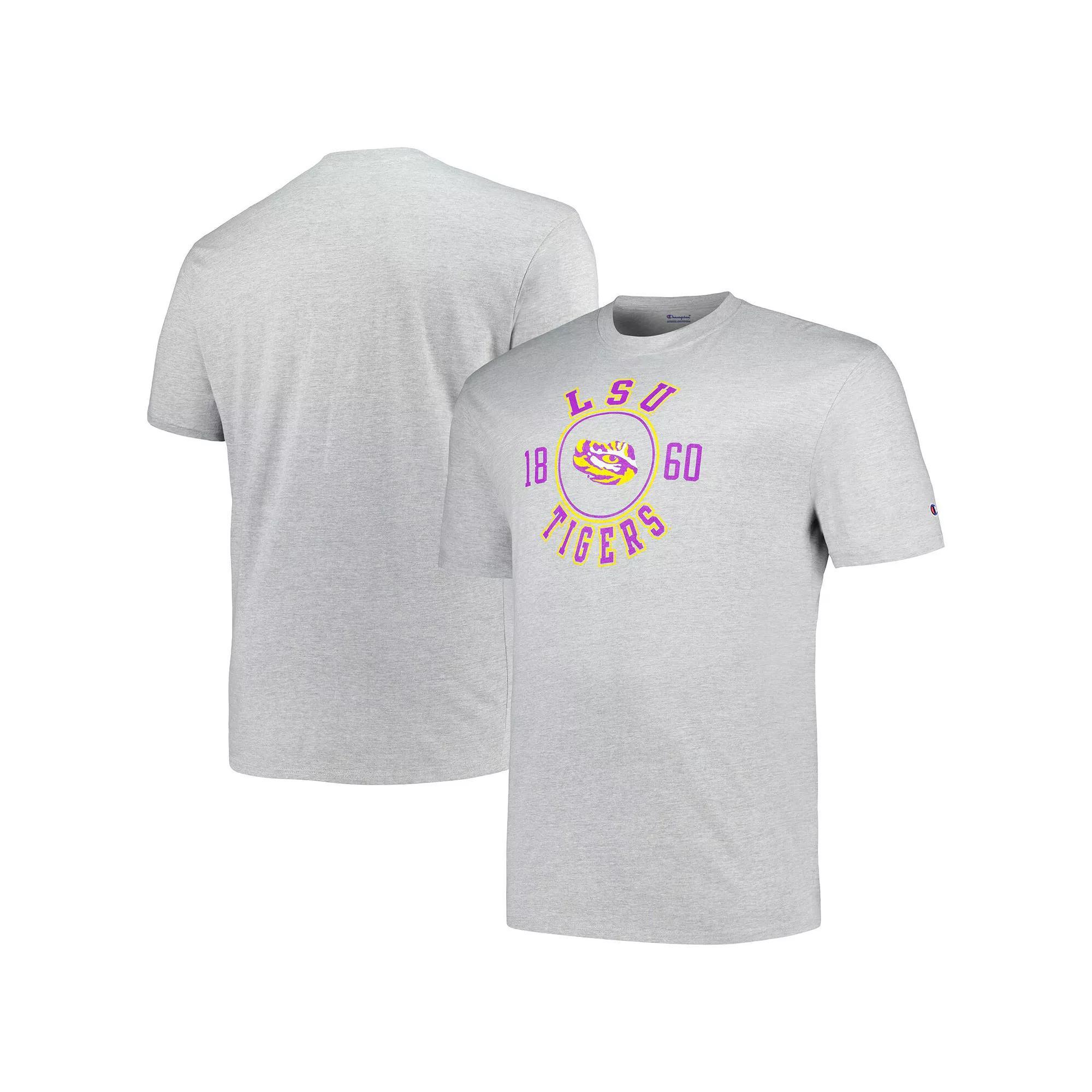 Men's Champion Heather Gray LSU Tigers Big & Tall Circle Logo T-Shirt, Size: 5XB, Grey Product Image