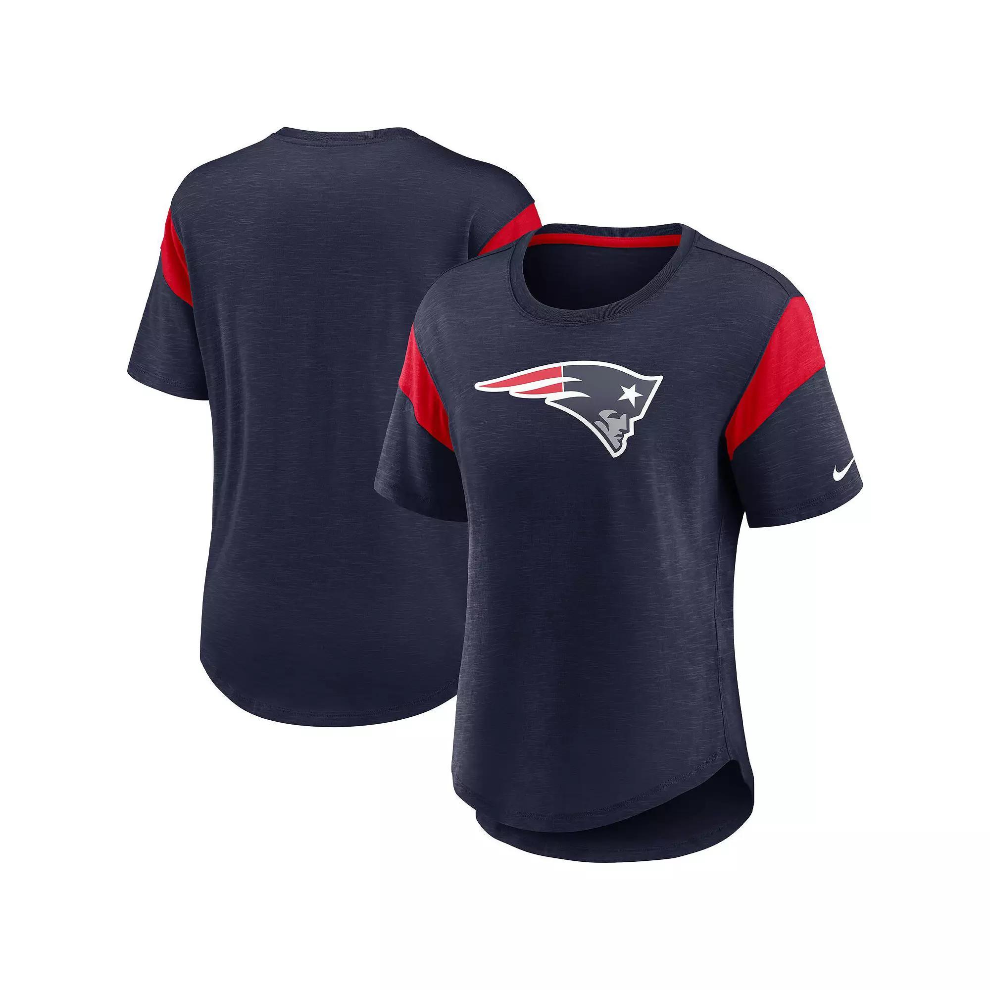 Women's Nike Heather Navy New England Patriots Primary Logo Fashion Top,  Product Image