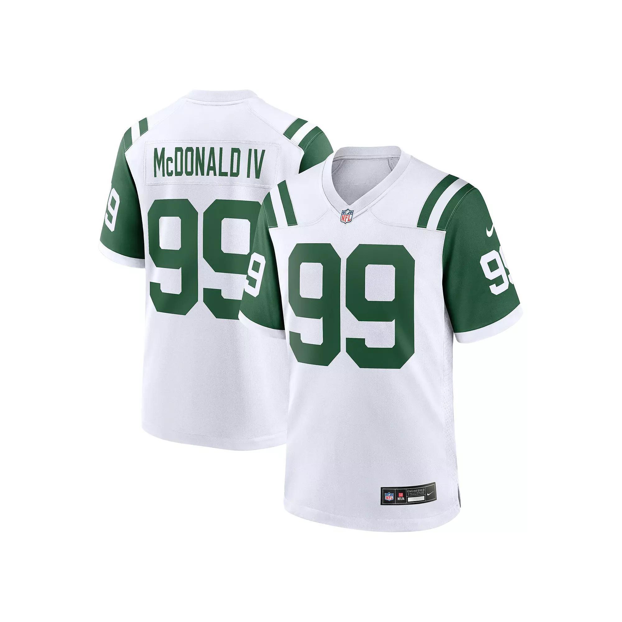 Men's Nike Will McDonald IV White New York Jets Classic Alternate Game Jersey, Size: Small Product Image