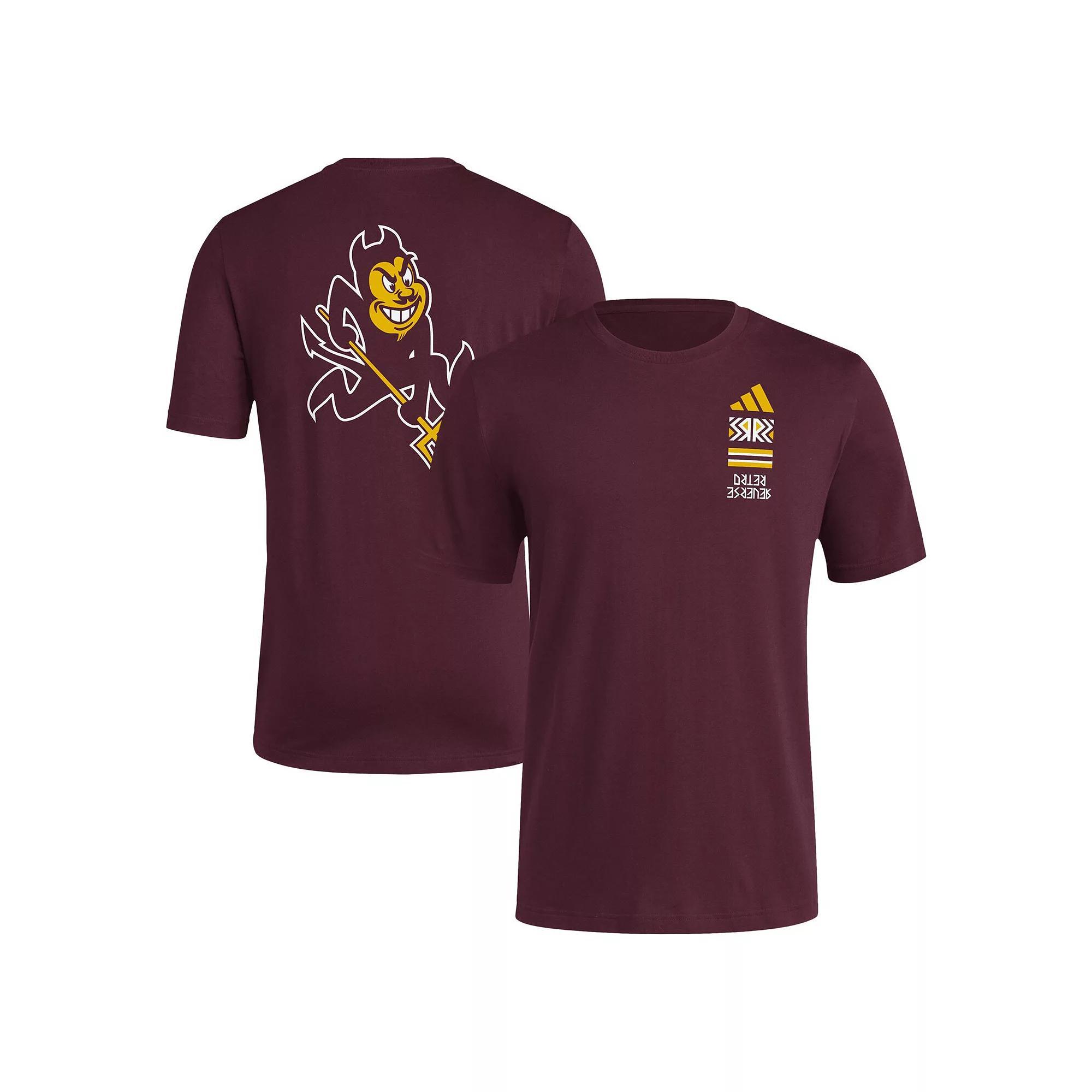 Men's adidas Maroon Arizona State Sun Devils Reverse Retro Baseball 2 Hit T-Shirt, Size: Medium, Red Product Image