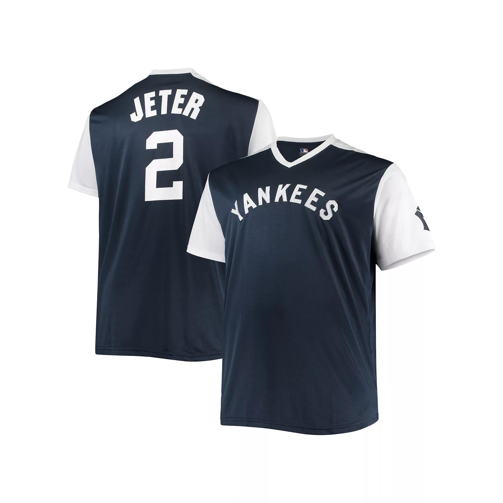 Men's Derek Jeter Navy/White New York Yankees Cooperstown Collection Player Replica Jersey,  Product Image