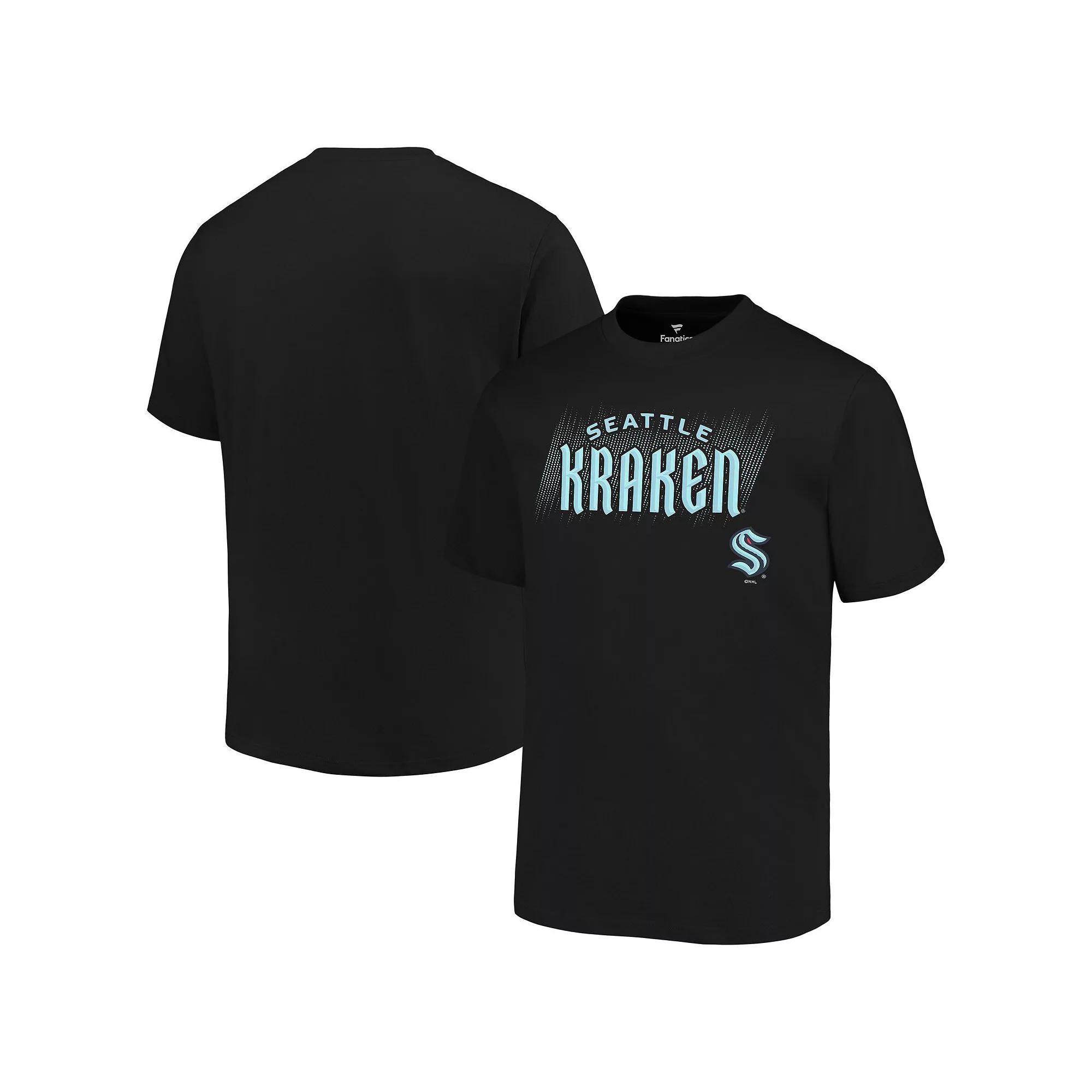 Men's Fanatics Black Seattle Kraken Big & Tall Wordmark T-Shirt,  Product Image