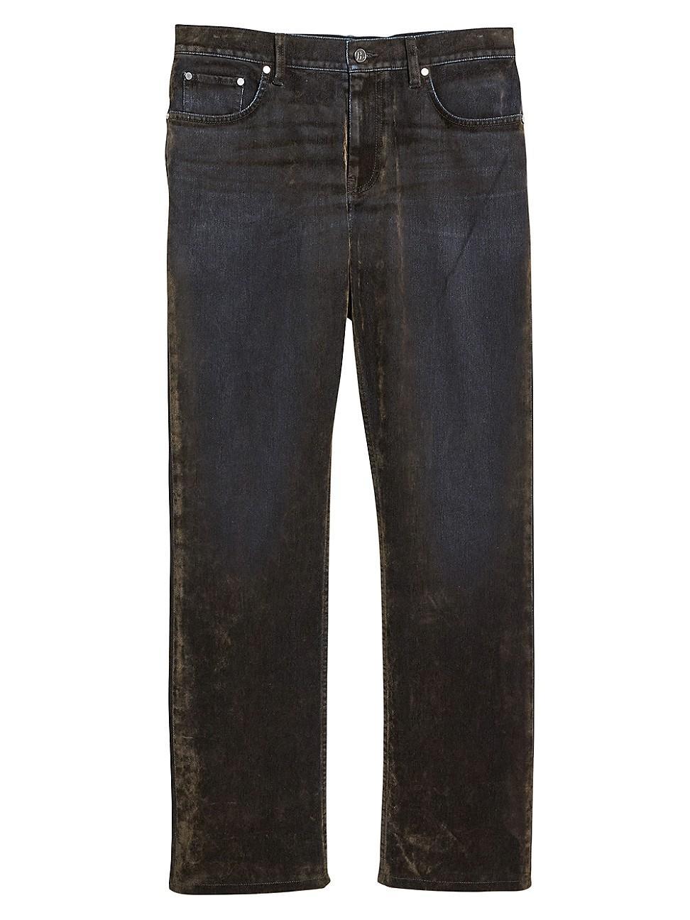 Mens Flocked Straight-Leg Jeans Product Image