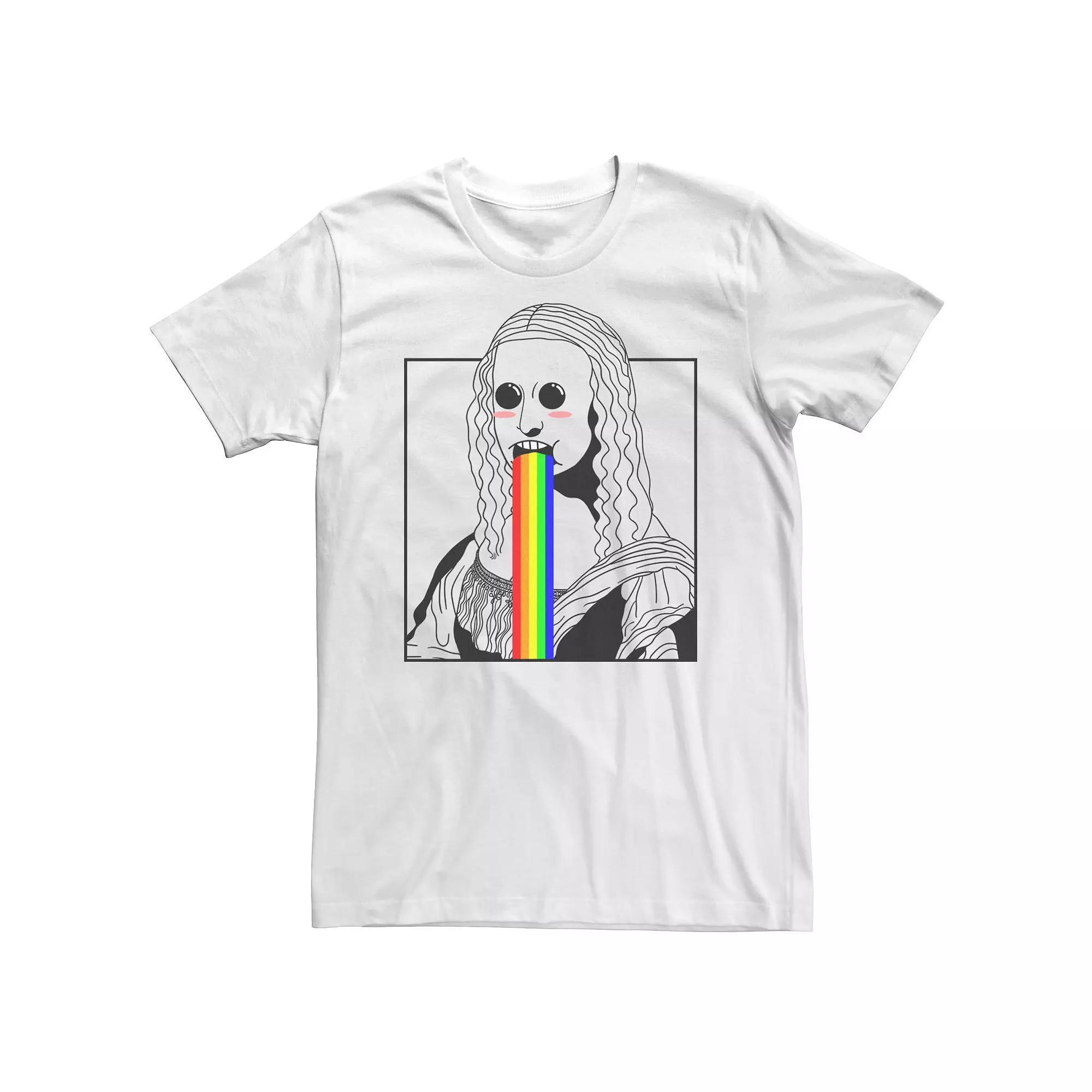 Big & Tall Fifth Sun Mona Lisa Rainbow Puke Tee, Men's, Size: 3XL Tall, White Product Image