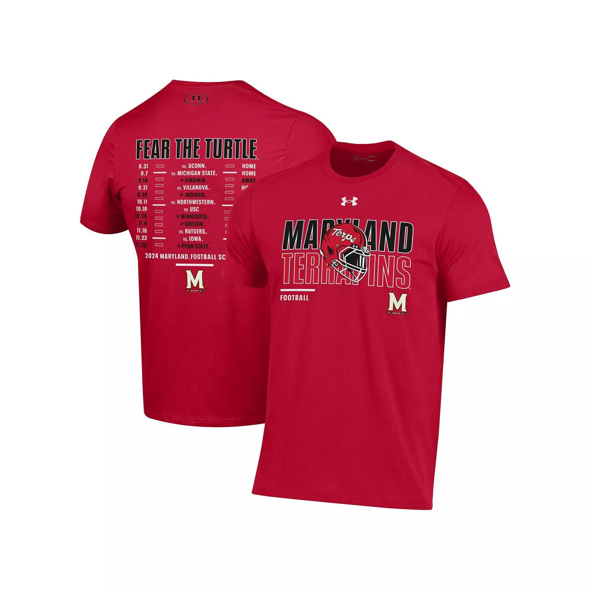 Men's Under Armour Red Maryland Terrapins 2024 Football Schedule Performance T-Shirt,  Product Image