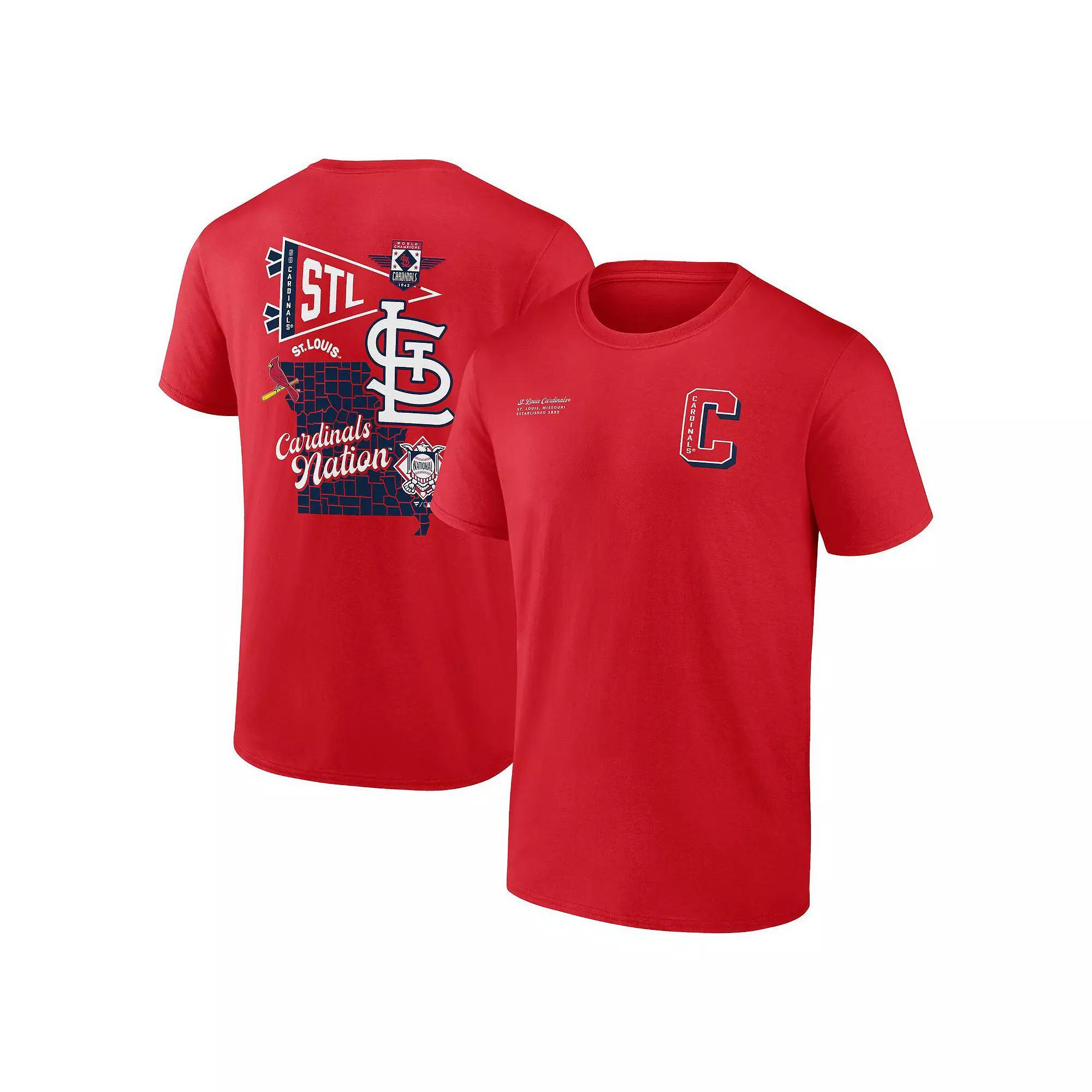 Men's Fanatics Branded Red St. Louis Cardinals Split Zone T-Shirt,  Product Image