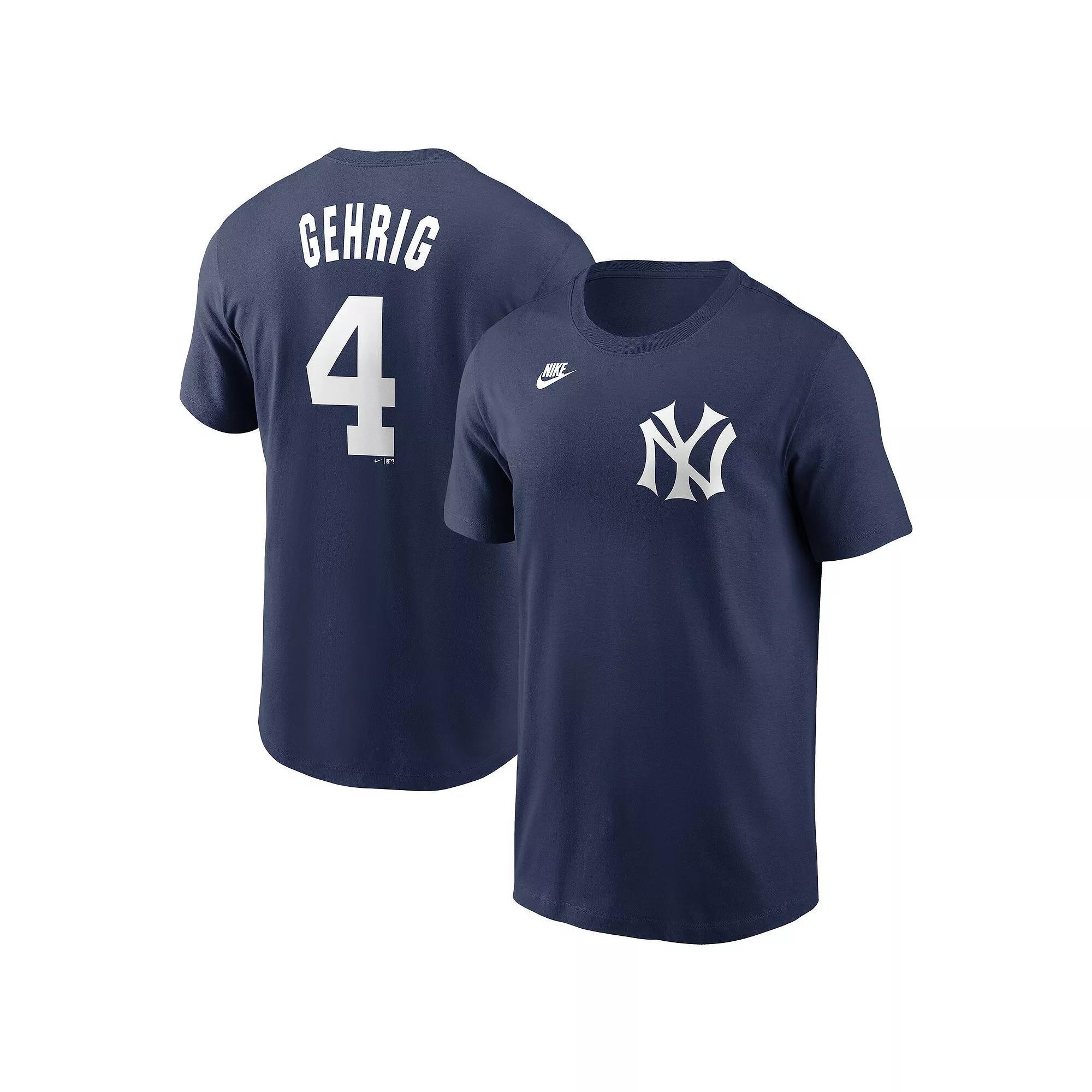 Men's Nike Mickey Mantle Navy New York Yankees Cooperstown Collection Fuse Name & Number T-Shirt, Size: Small, Blue Product Image