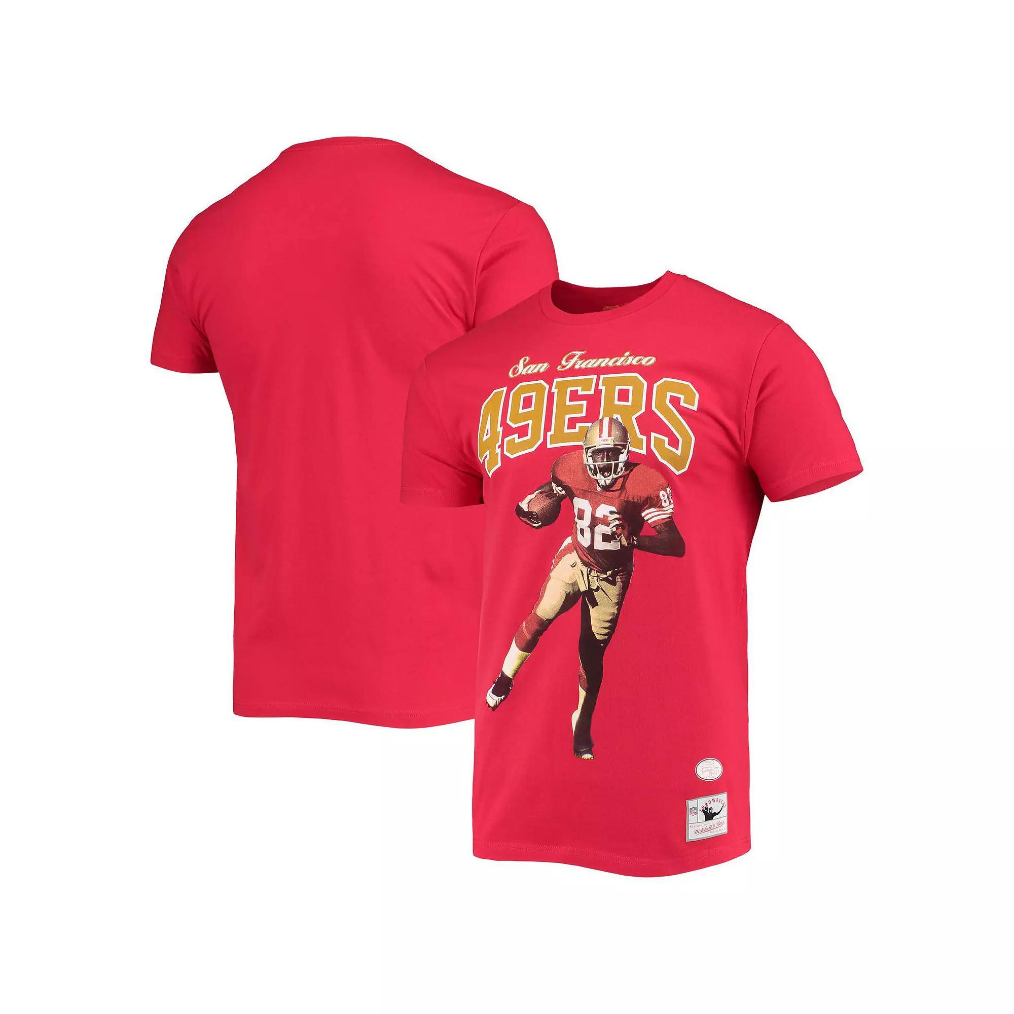 Men's Mitchell & Ness John Taylor San Francisco 49ers Scarlet 75th Anniversary Player Graphics T-Shirt,  Product Image