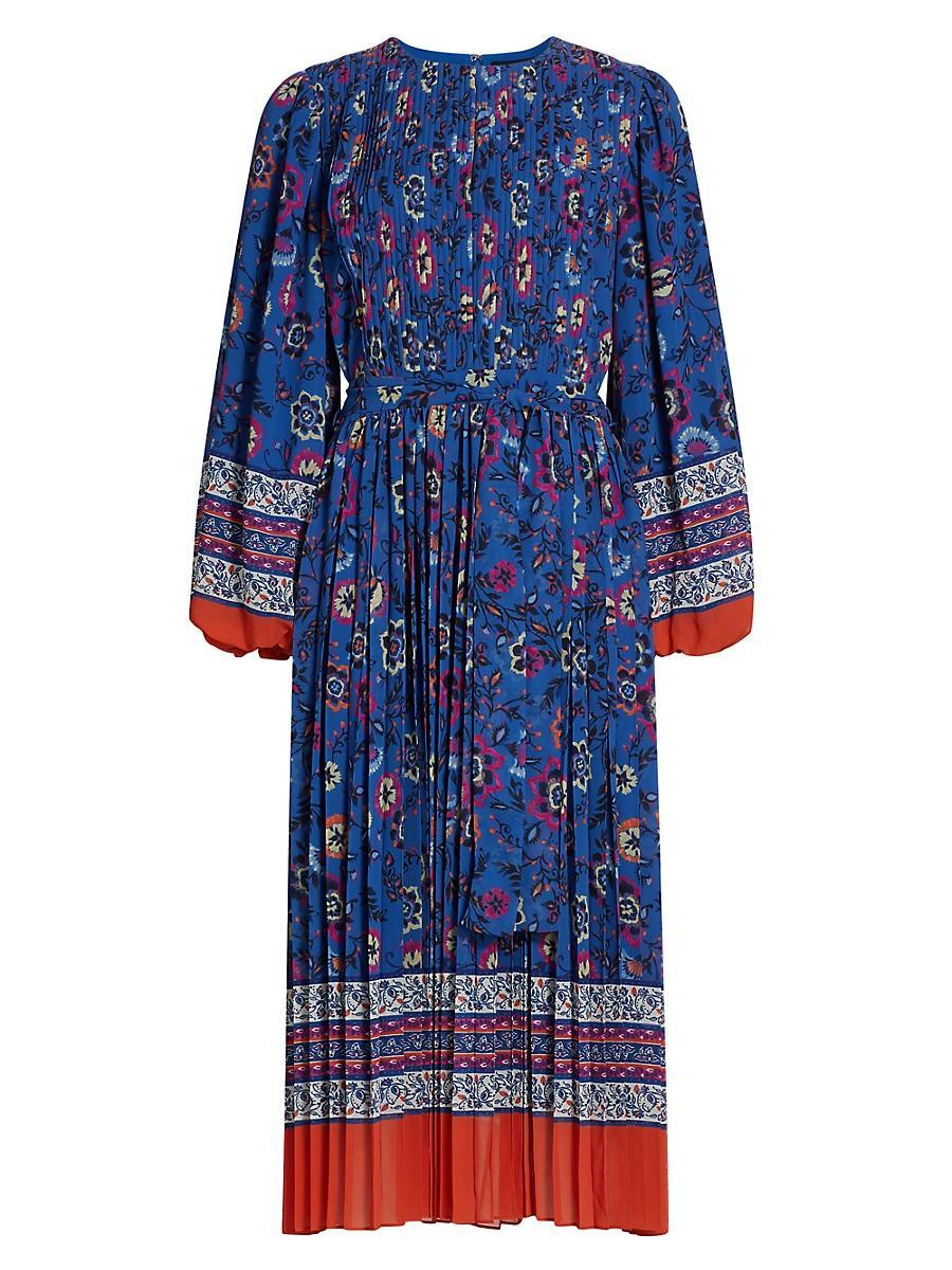 Womens The Cecilia Pleated Printed Dress Product Image