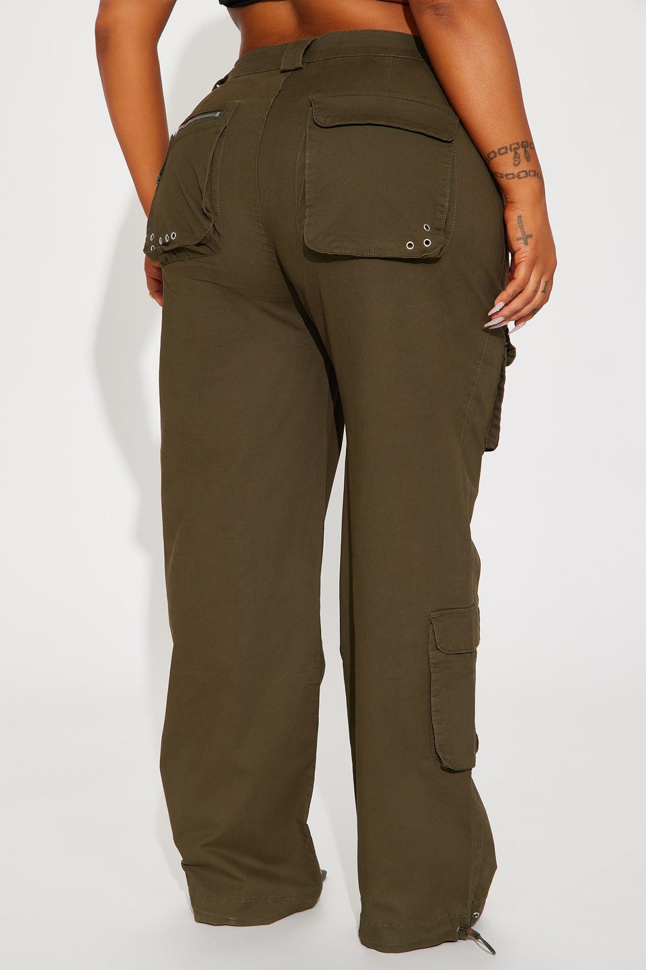 I'm In Town Wide Leg Cargo Jogger - Olive Product Image