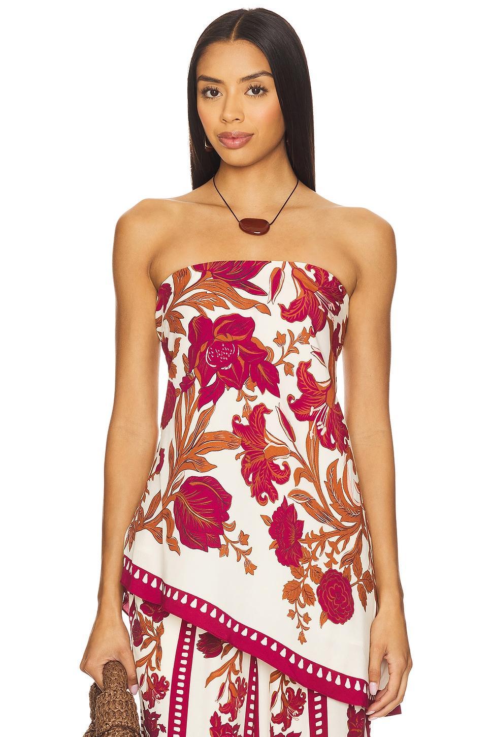 Asymmetrical Strapless Top ROCOCO SAND Product Image