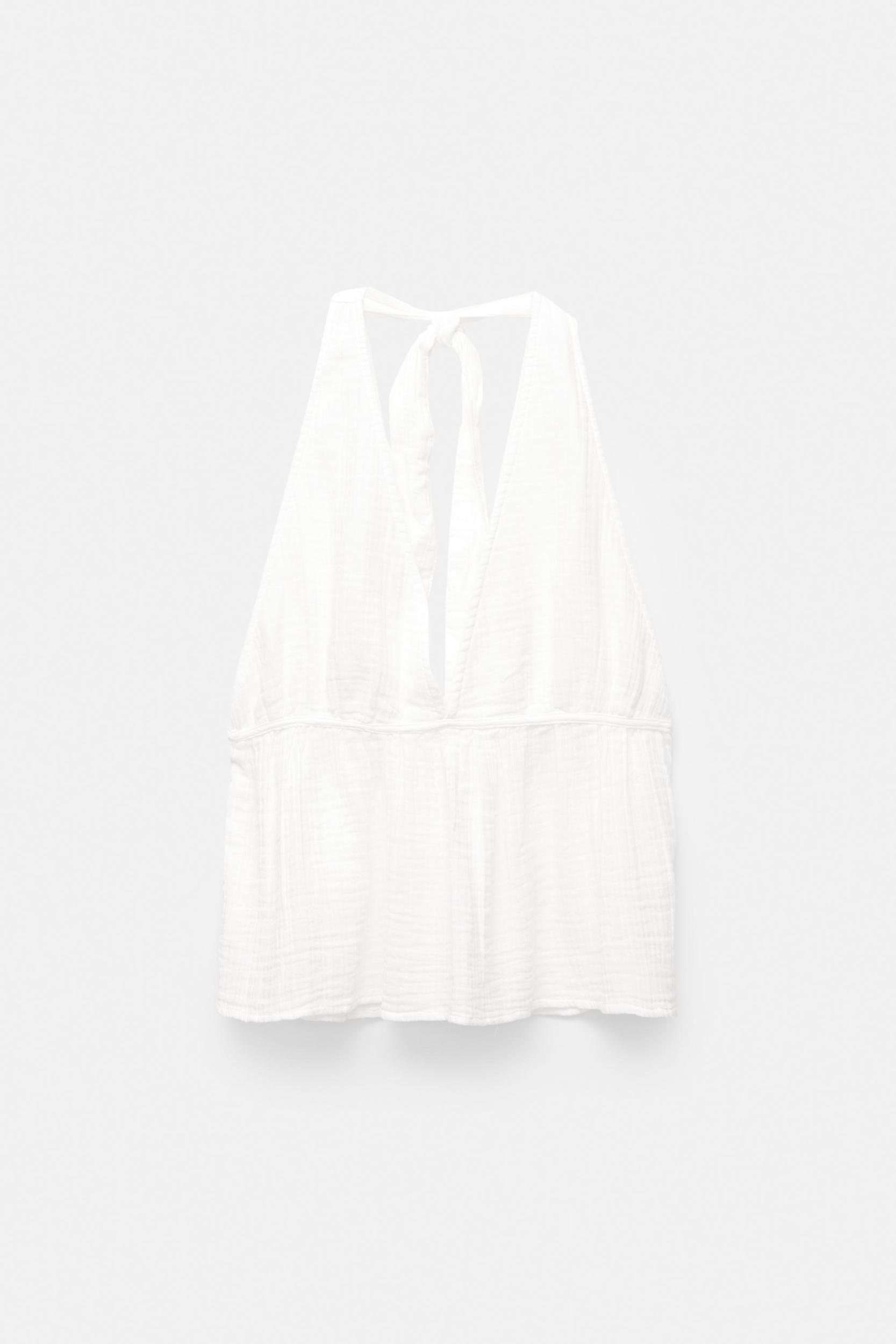 Textured rustic halter top Product Image