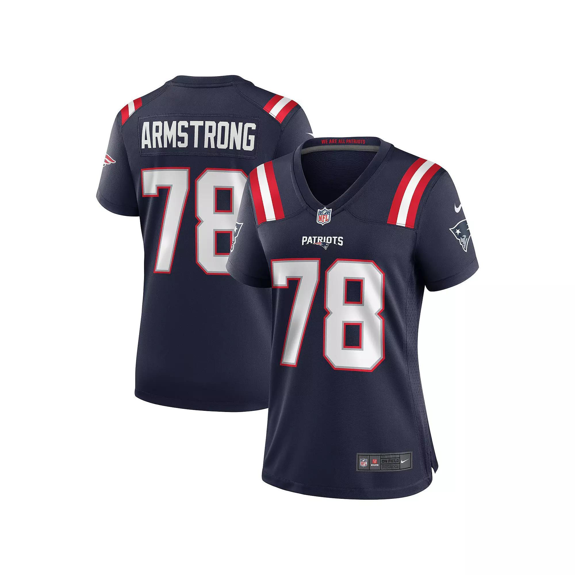Women's Nike Bruce Armstrong Navy New England Patriots Game Retired Player Jersey,  Product Image