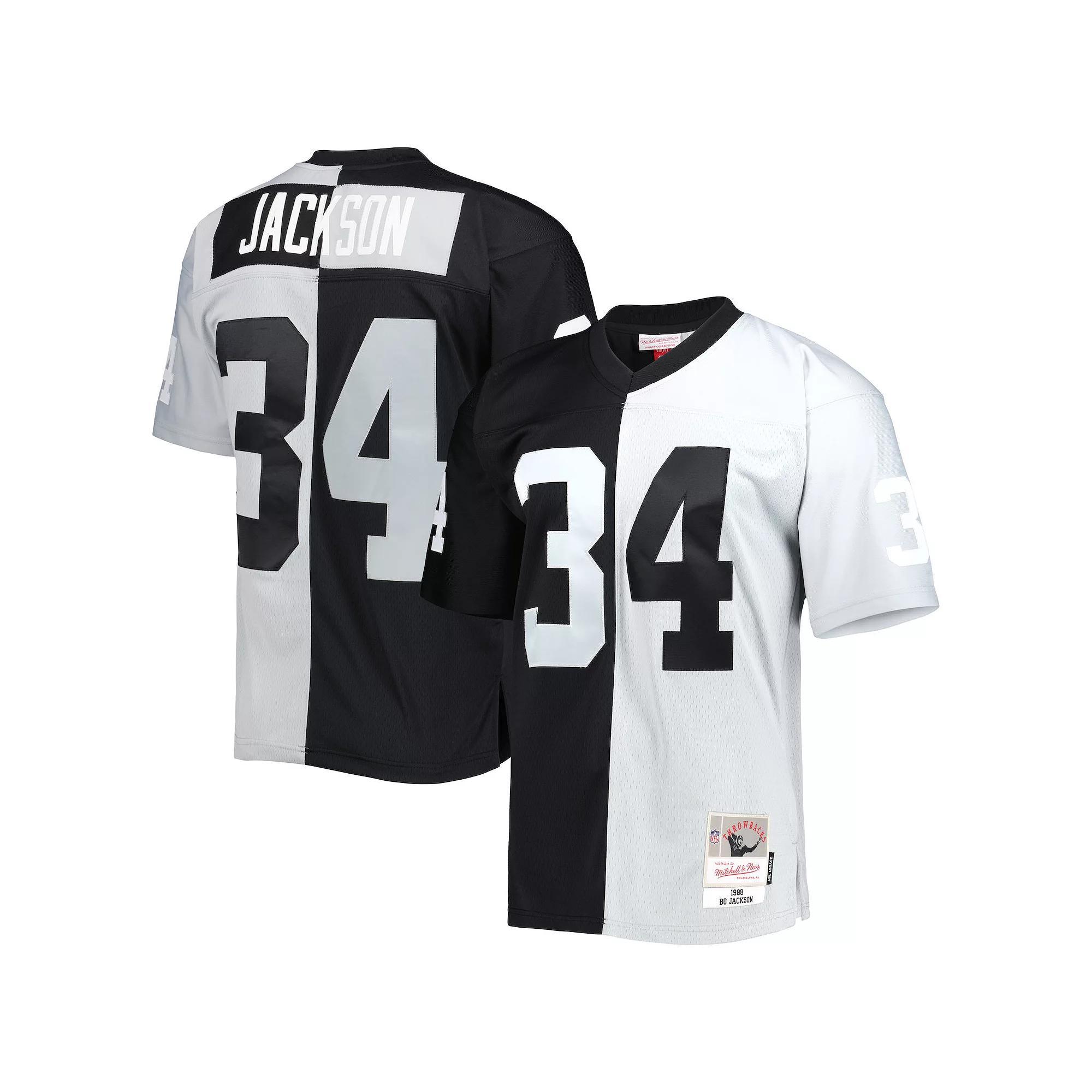 Men's Mitchell & Ness Bo Jackson Black/Silver Las Vegas Raiders 1988 Split Legacy Replica Jersey, Size: Small, Lvr Black Product Image