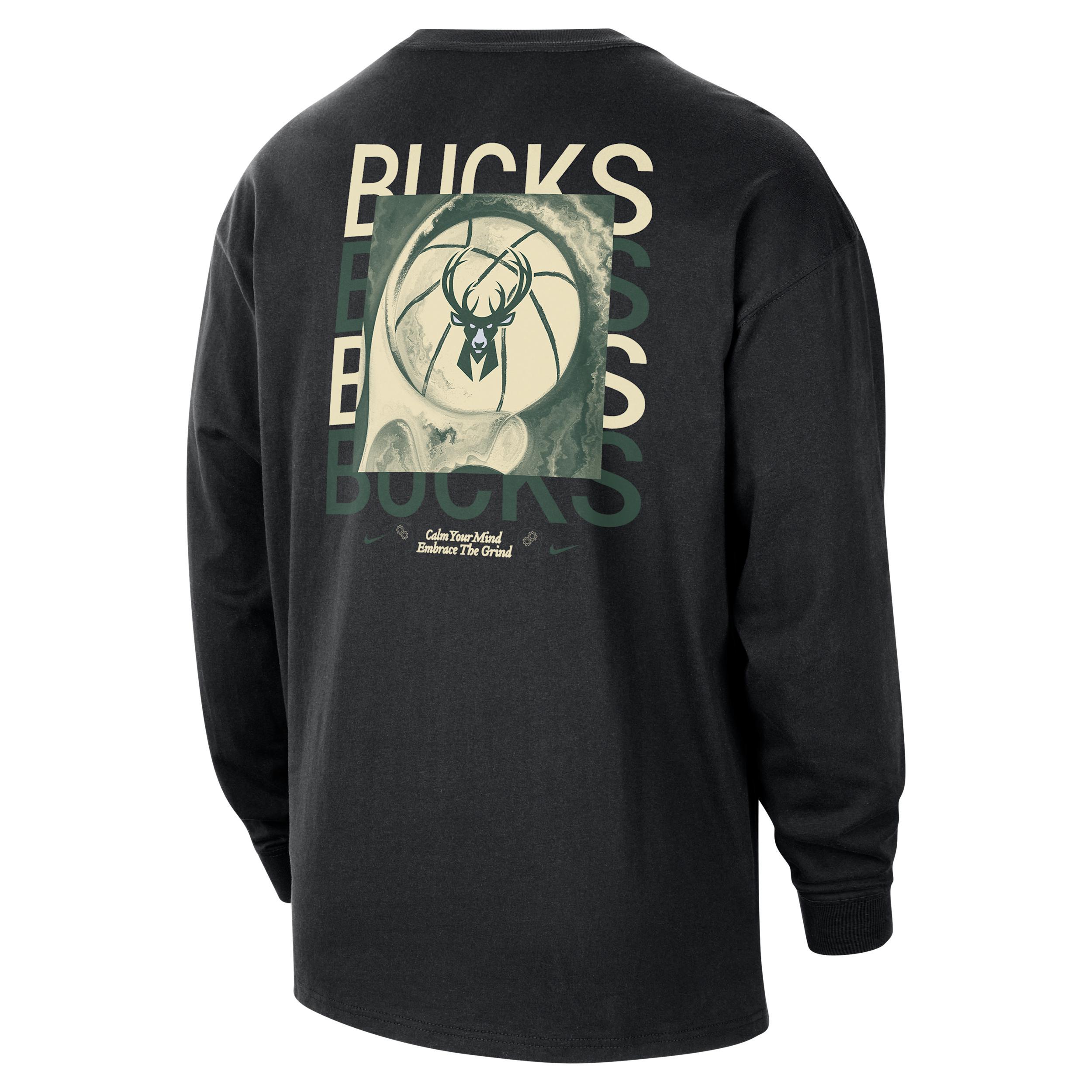 Milwaukee Bucks Courtside Nike Men's NBA Max90 Long-Sleeve T-Shirt Product Image