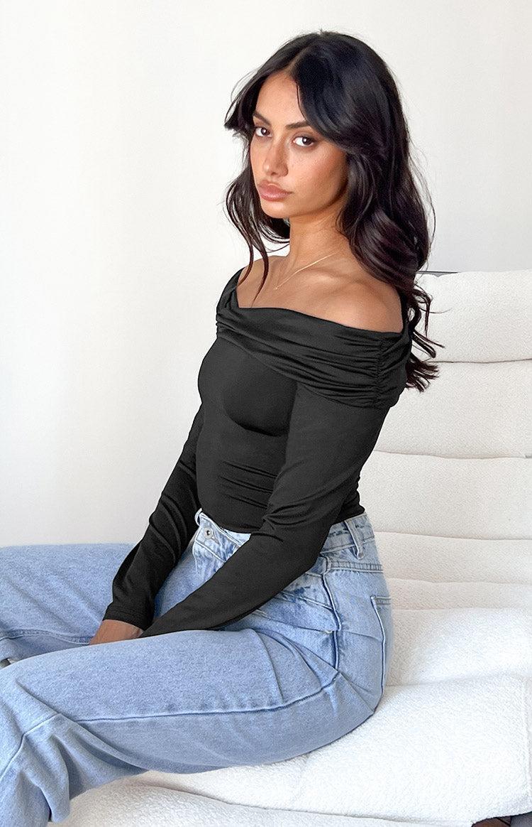 Phoenix Black Off Shoulder Bodysuit Product Image