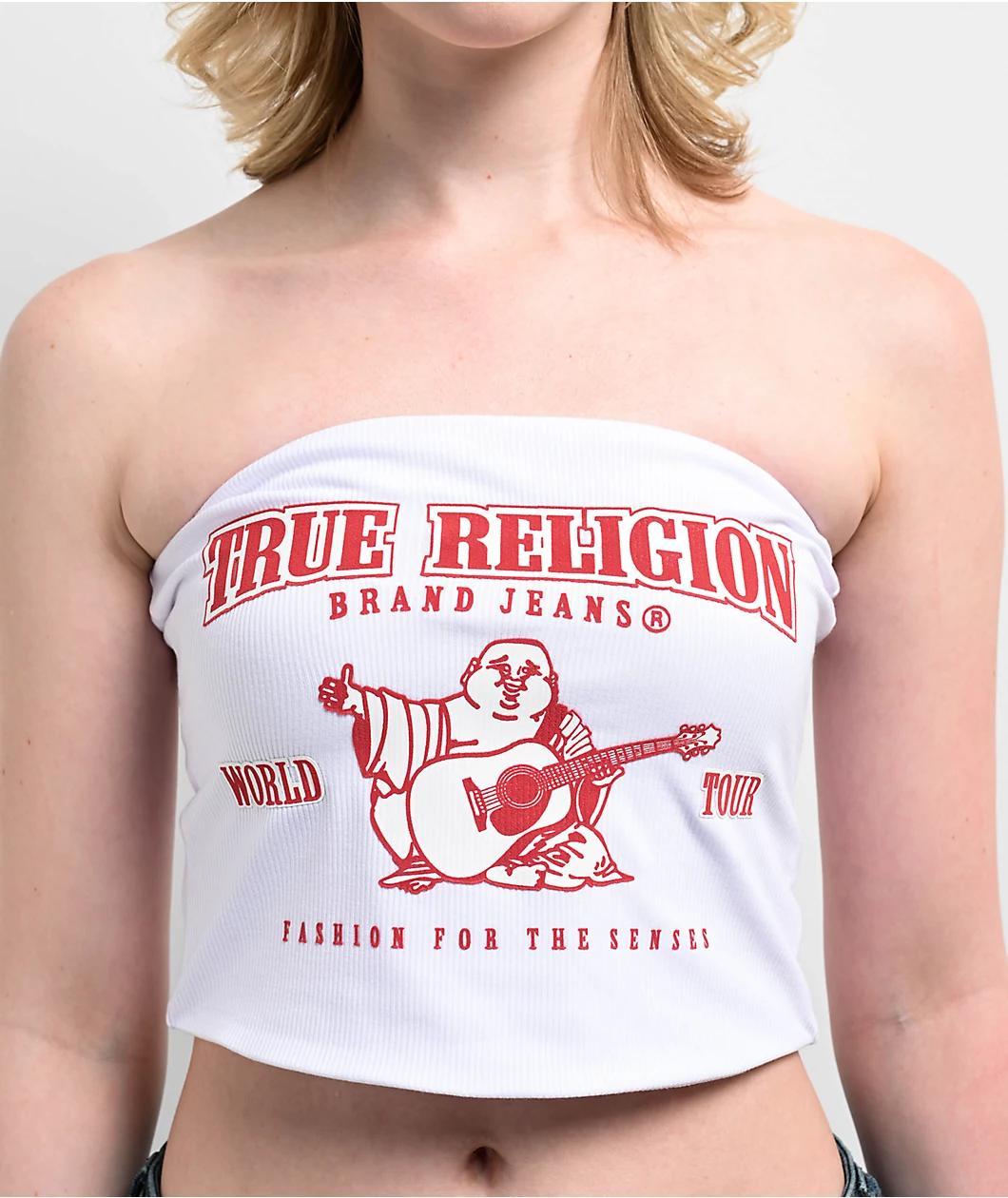 True Religion Buddha White Tube Top Product Image