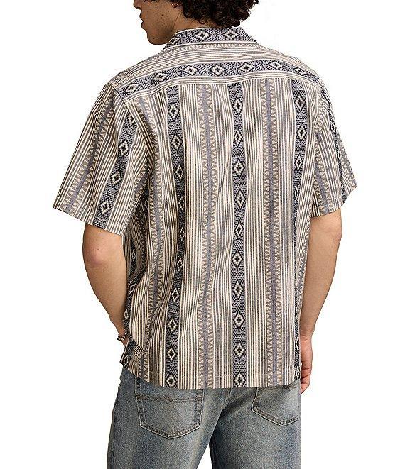 Lucky Brand Textured Stripe Short Sleeve Woven Shirt Product Image