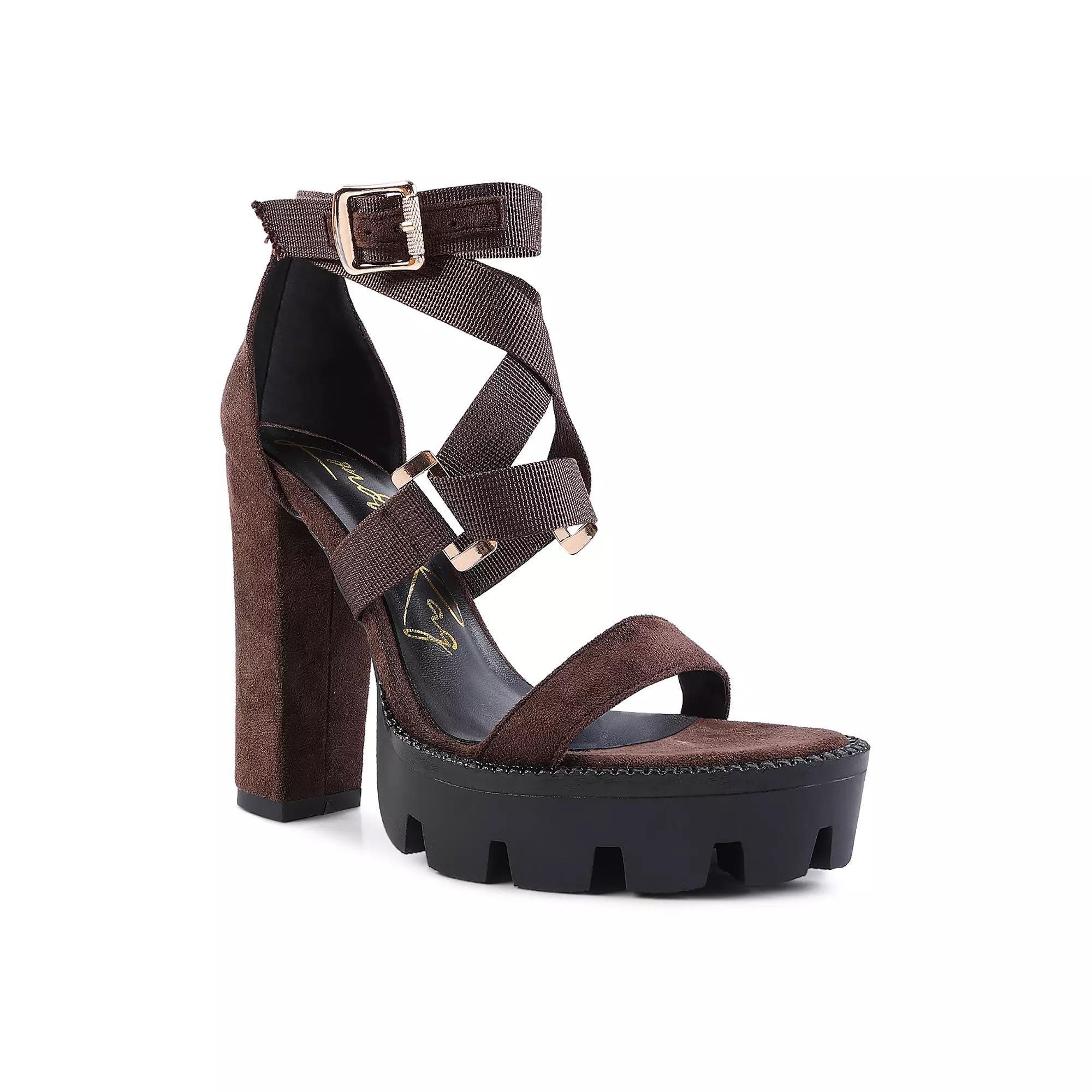 London Rag Fresh Daisy Women's Block Heel Dress Sandals, Size: 6.5, Brown Product Image