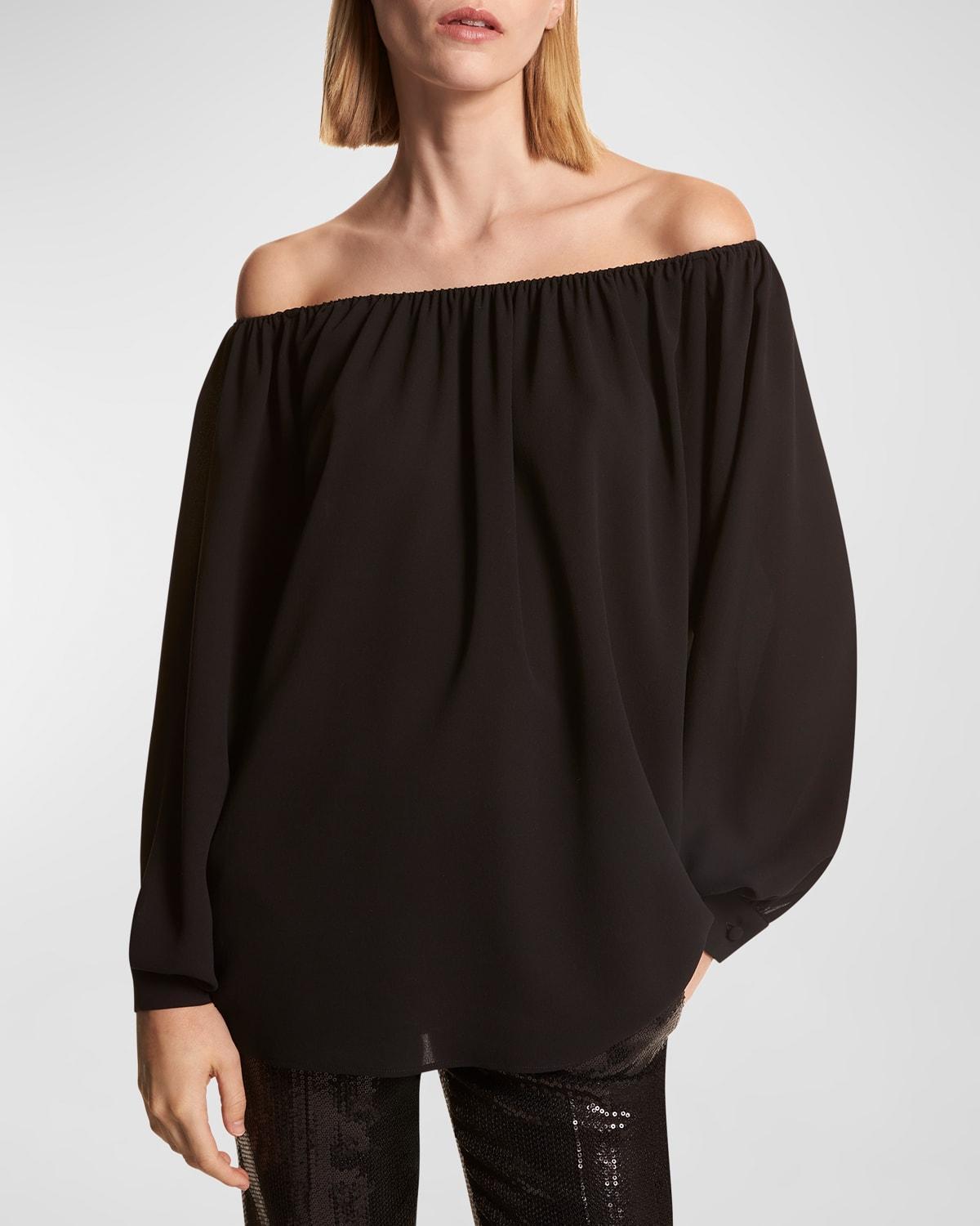 Womens Silk Off-The-Shoulder Blouse Product Image