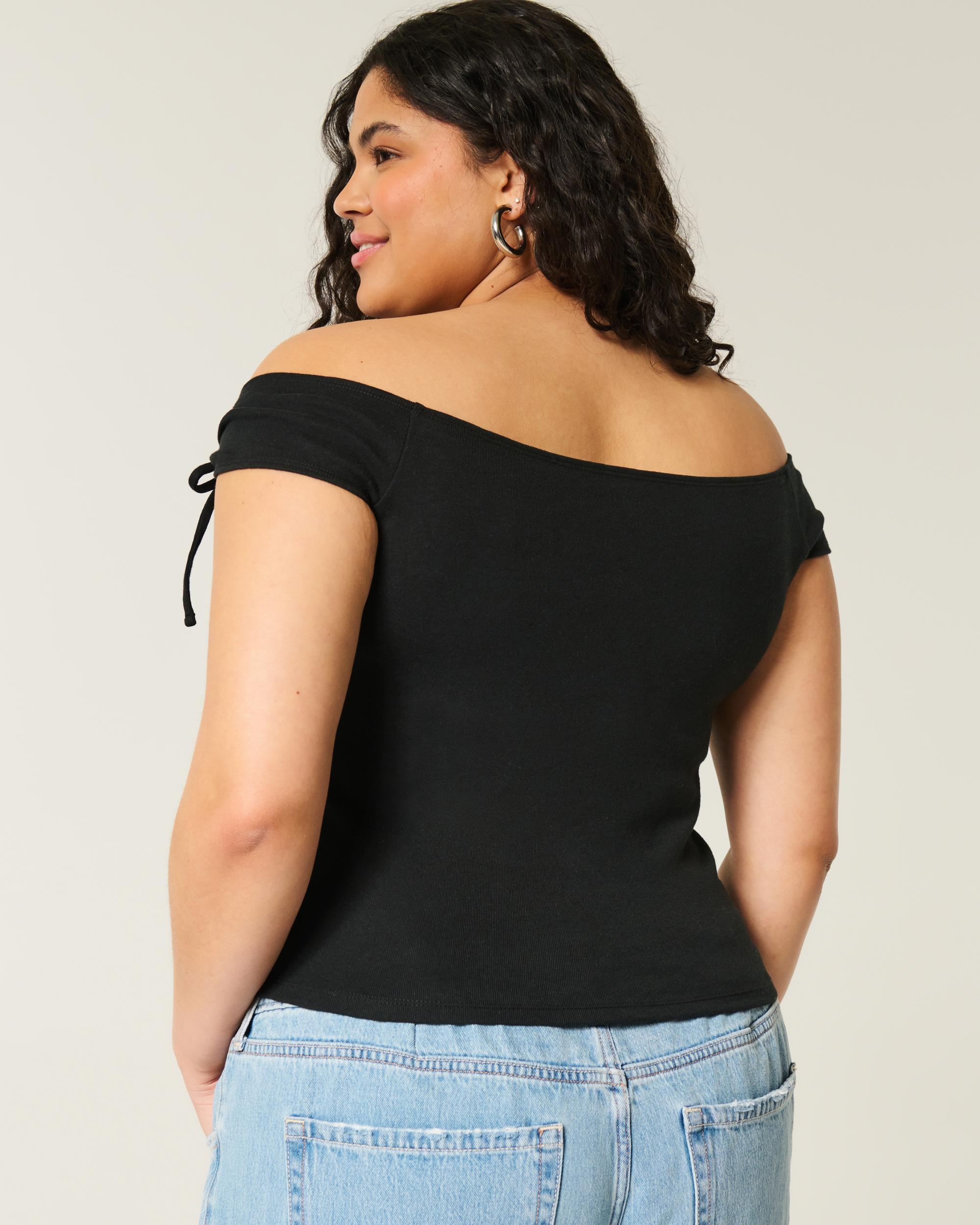 Off-the-Shoulder Tie Sleeve Top Product Image
