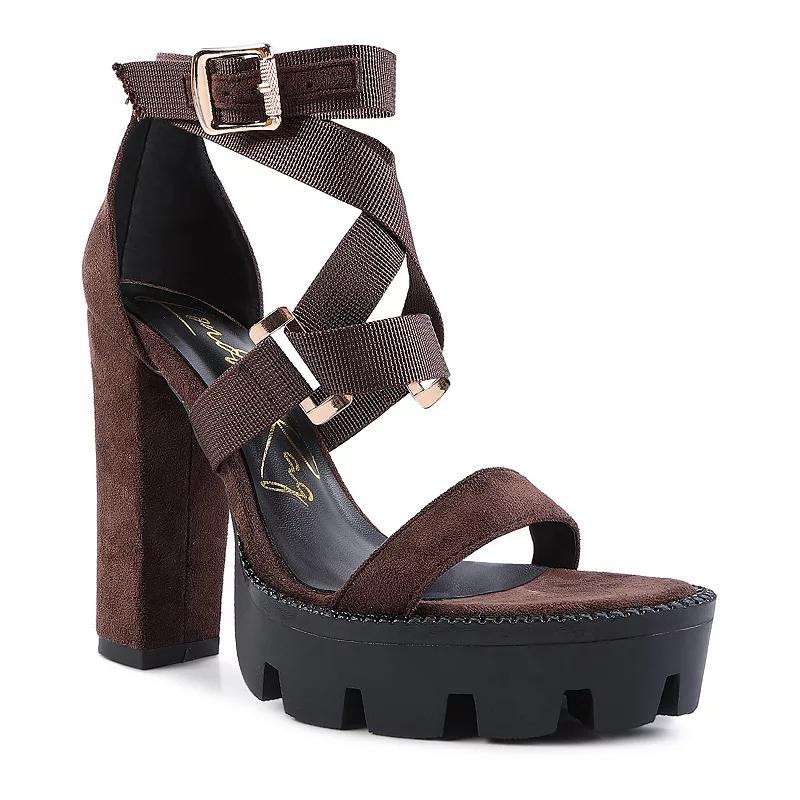 London Rag Fresh Daisy Women's Block Heel Dress Sandals, Size: 6.5, Brown Product Image