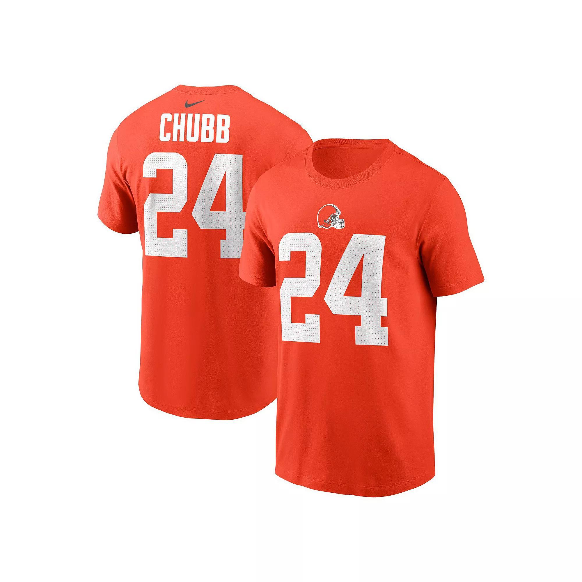 Men's Nike Nick Chubb Orange Cleveland Browns Player Name & Number T-Shirt, Size: Medium Product Image