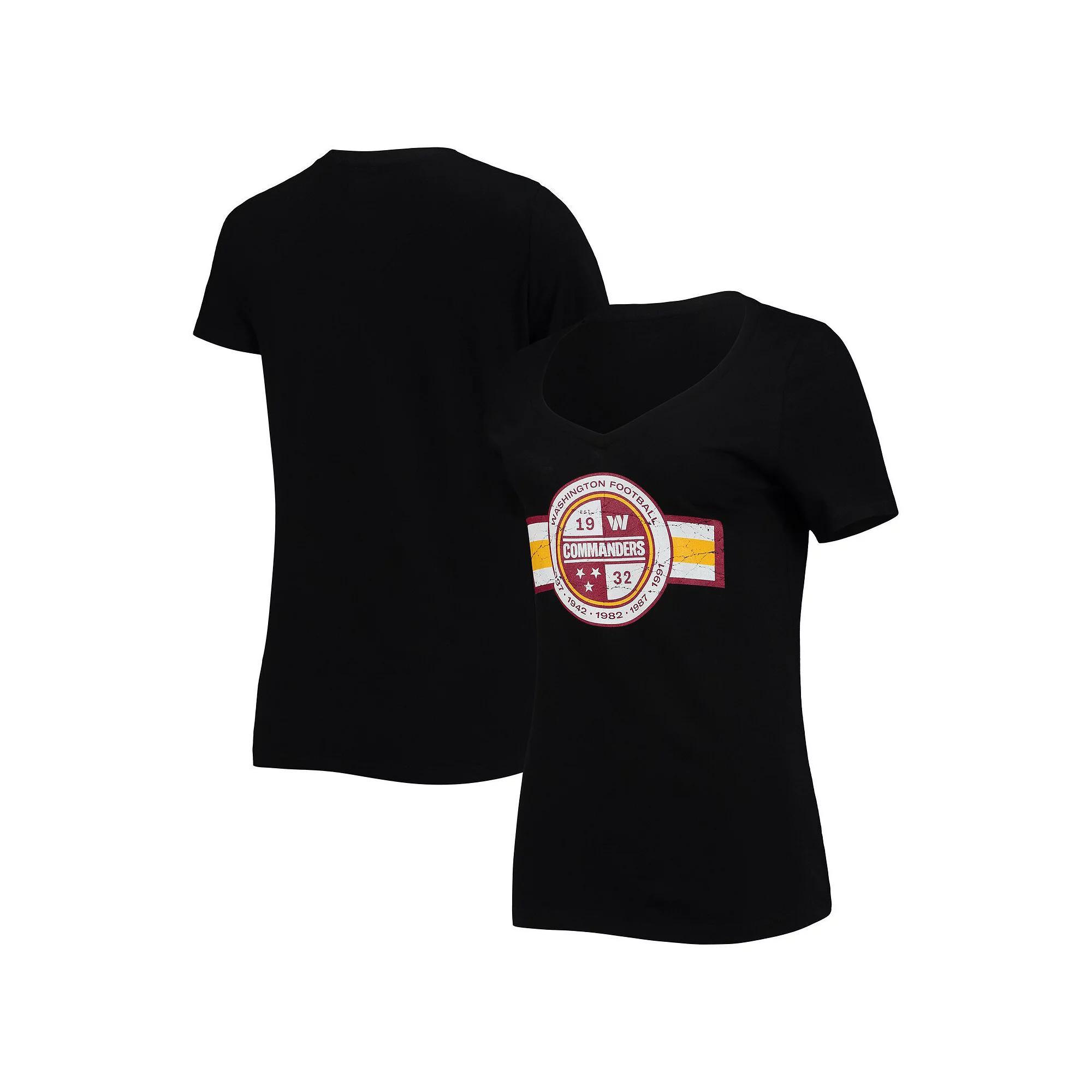 Women's New Era Black Washington Commanders V-Neck T-Shirt,  Product Image