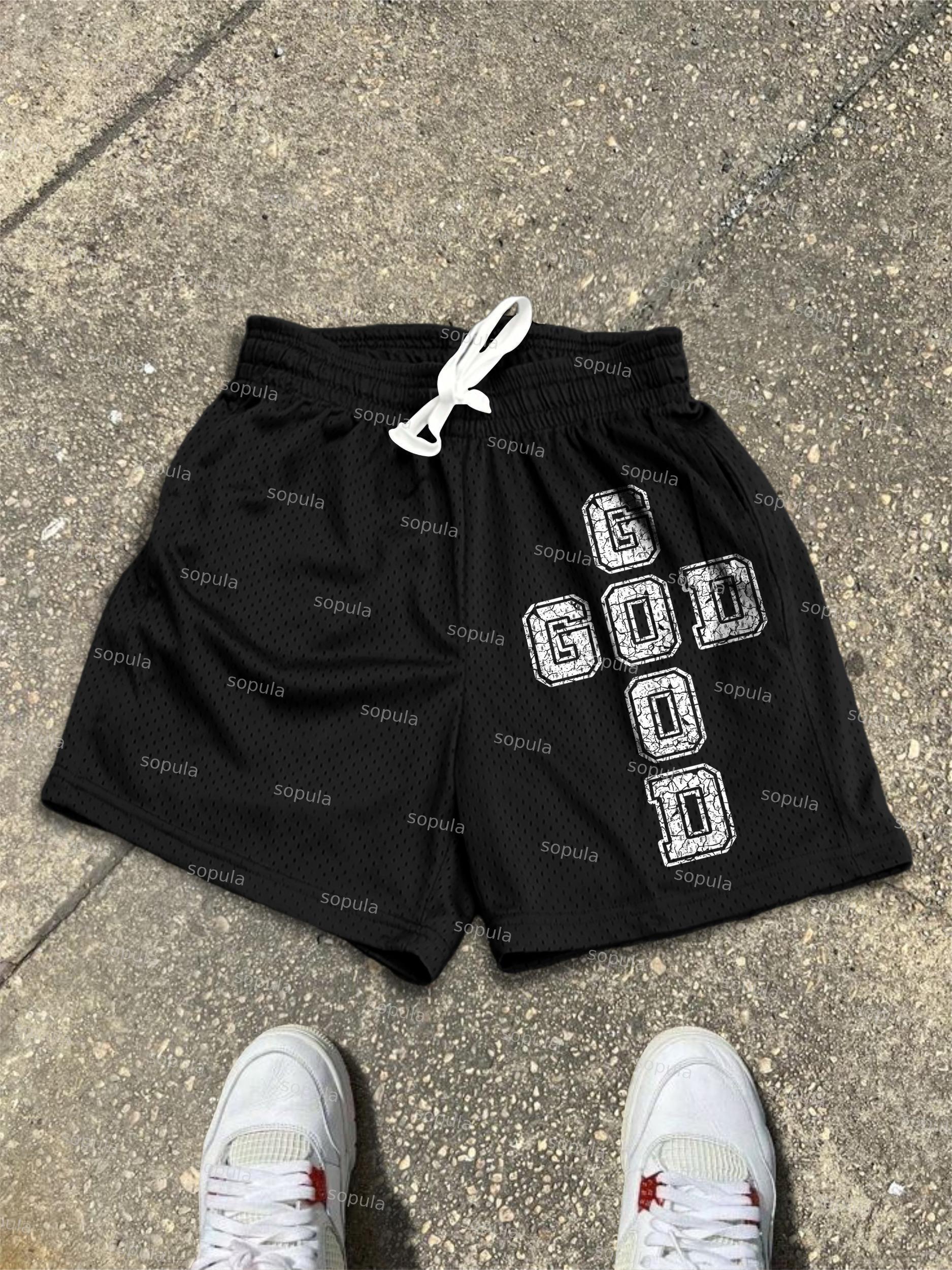 God Is Good Print Mesh Shorts Product Image
