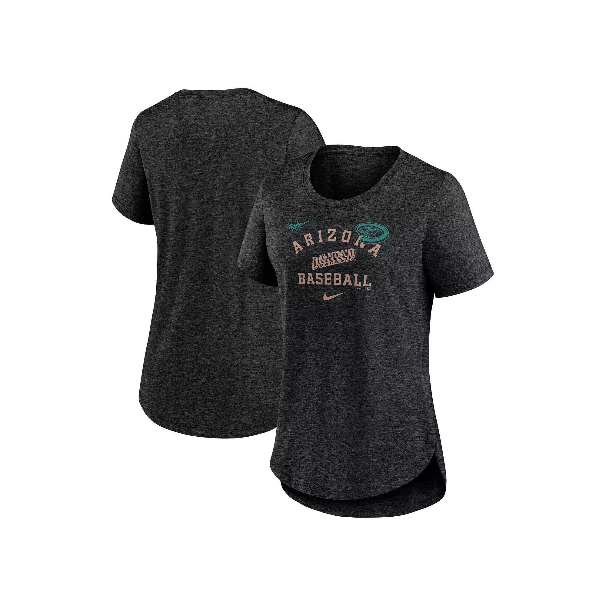 Women's Nike Heather Black New York Jets Fashion Tri-Blend T-Shirt, Size: 2XL, Charco Product Image