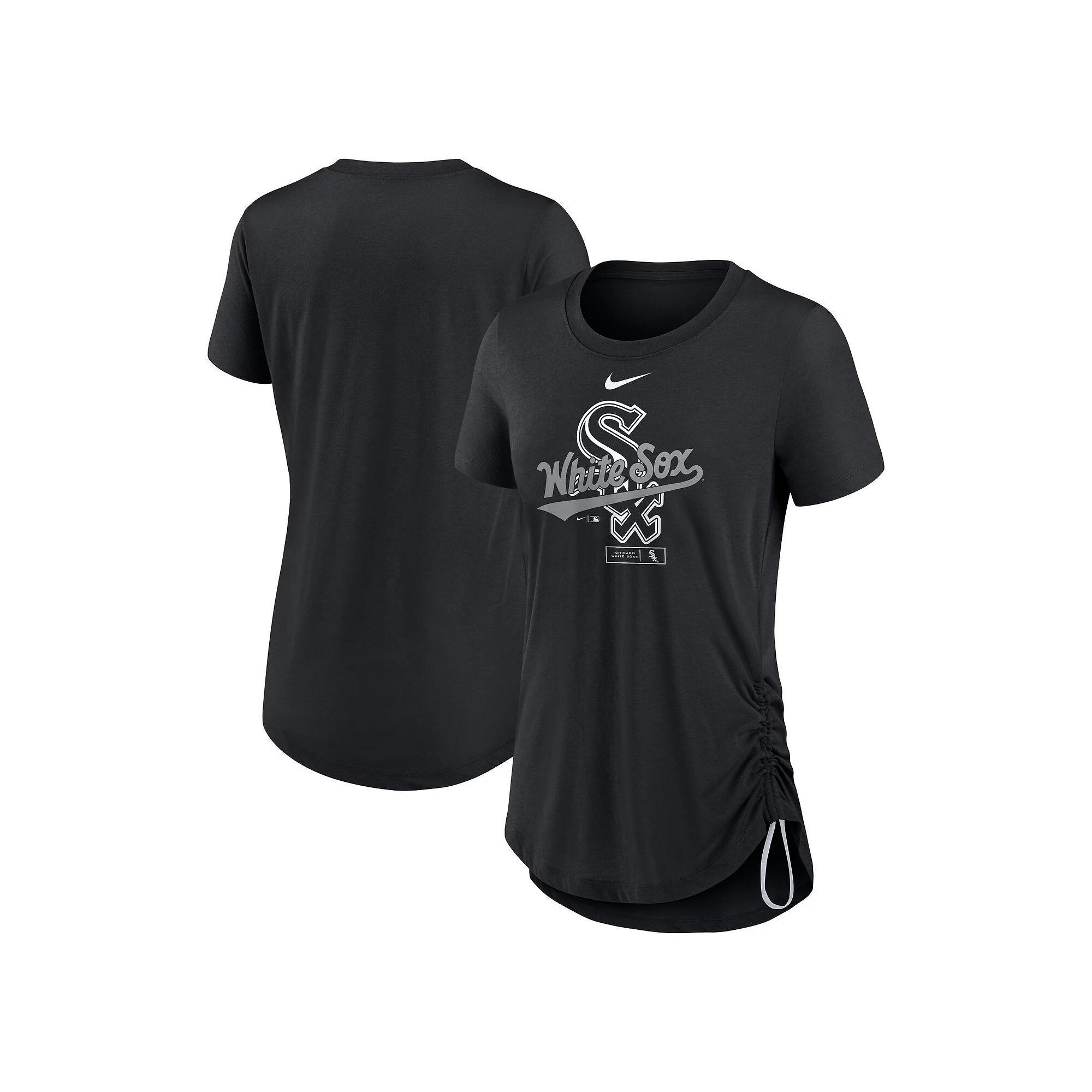 Women's Nike Black Chicago White Sox Side Cinch Fashion Tri-Blend Performance T-Shirt, Size: Large Product Image