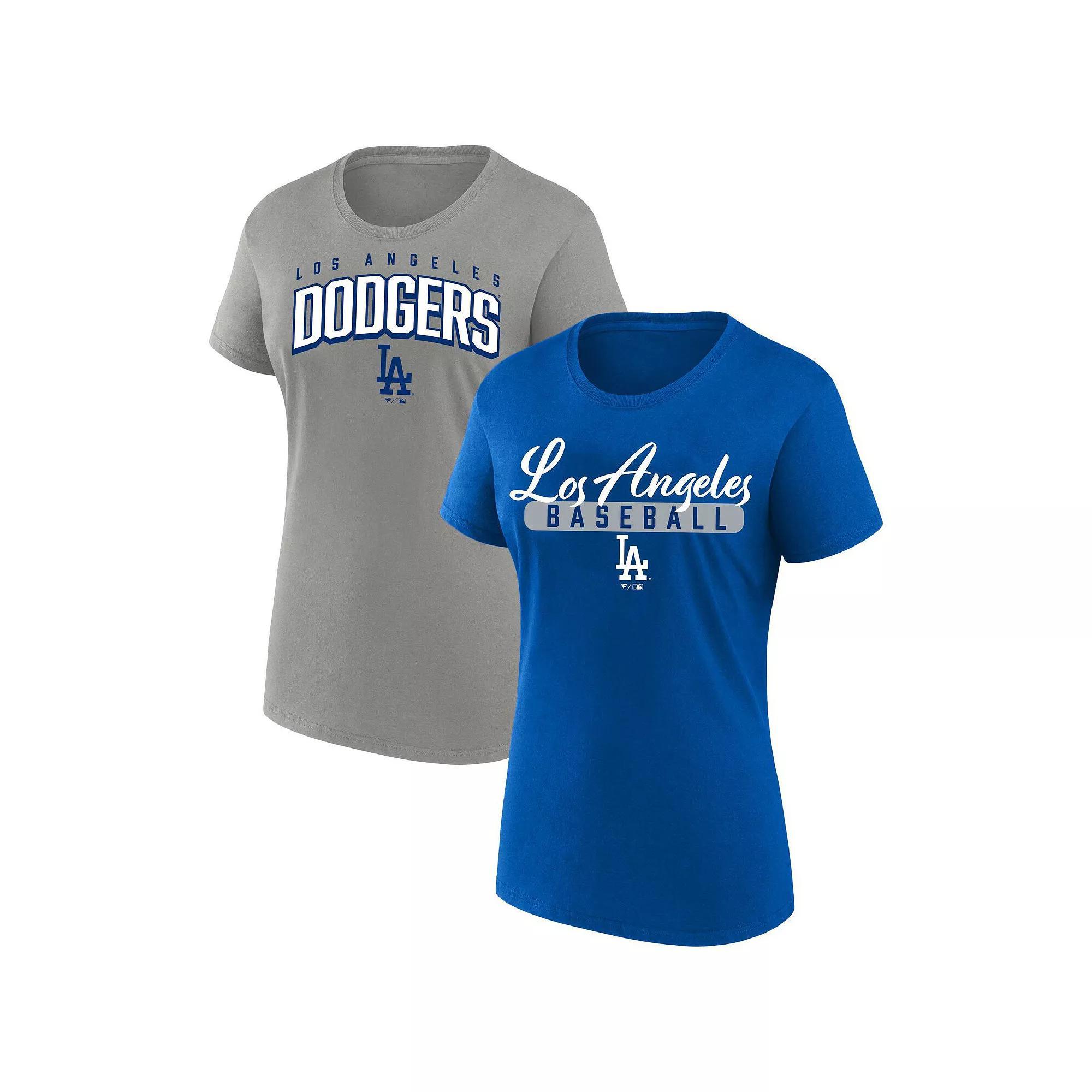 Women's Profile Royal/Gray Los Angeles Dodgers Plus Size 2-Pack Scoop Neck T-Shirt Set, Size: 3XL, Blue Product Image