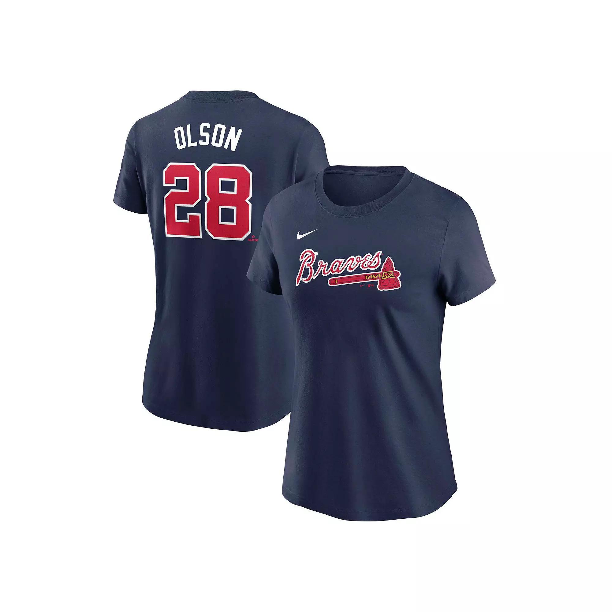 Women's Nike Matt Olson Navy Atlanta Braves Fuse Name & Number T-Shirt,  Product Image