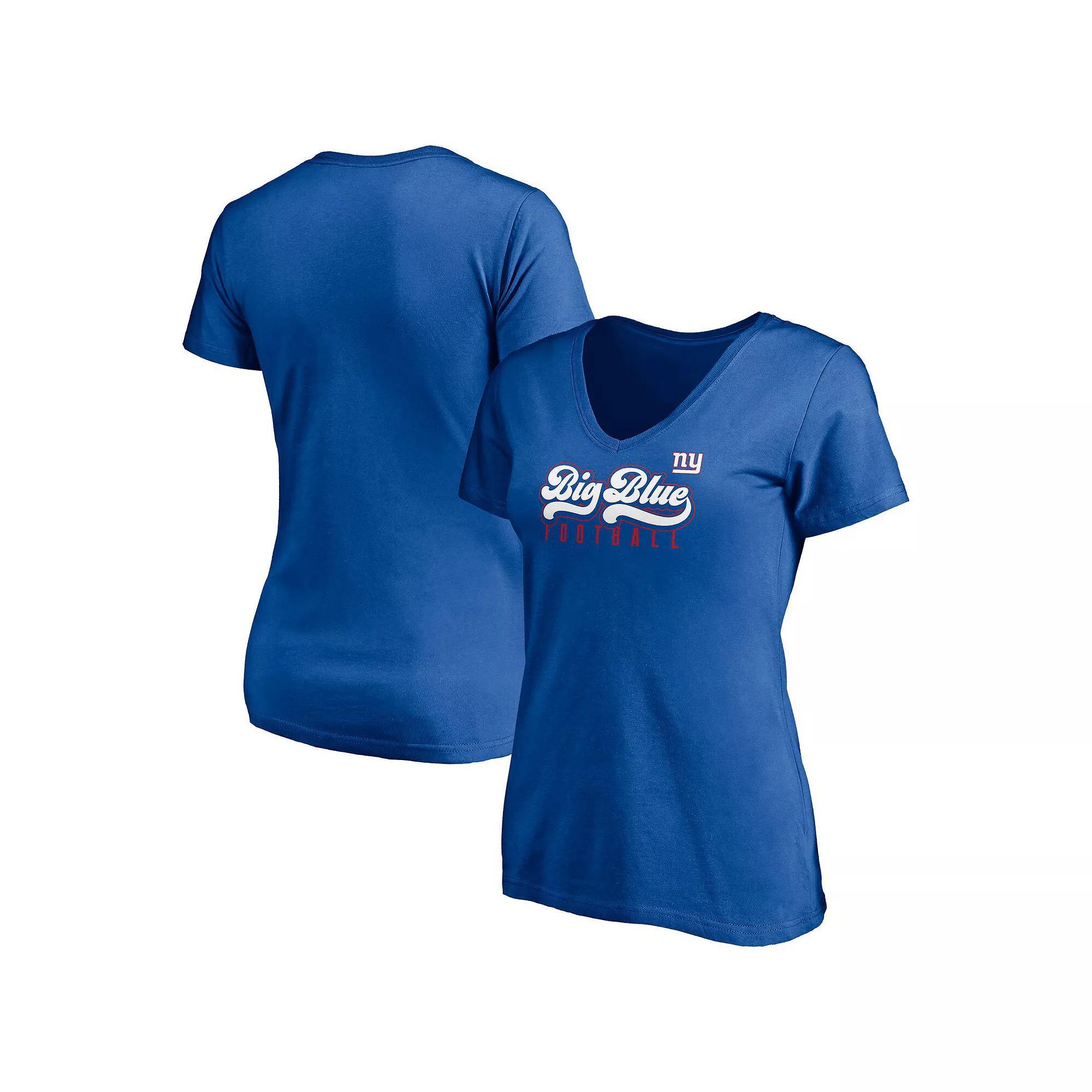 Women's Fanatics Branded Royal New York Giants Hometown Collection Wildcat V-Neck T-Shirt,  Product Image