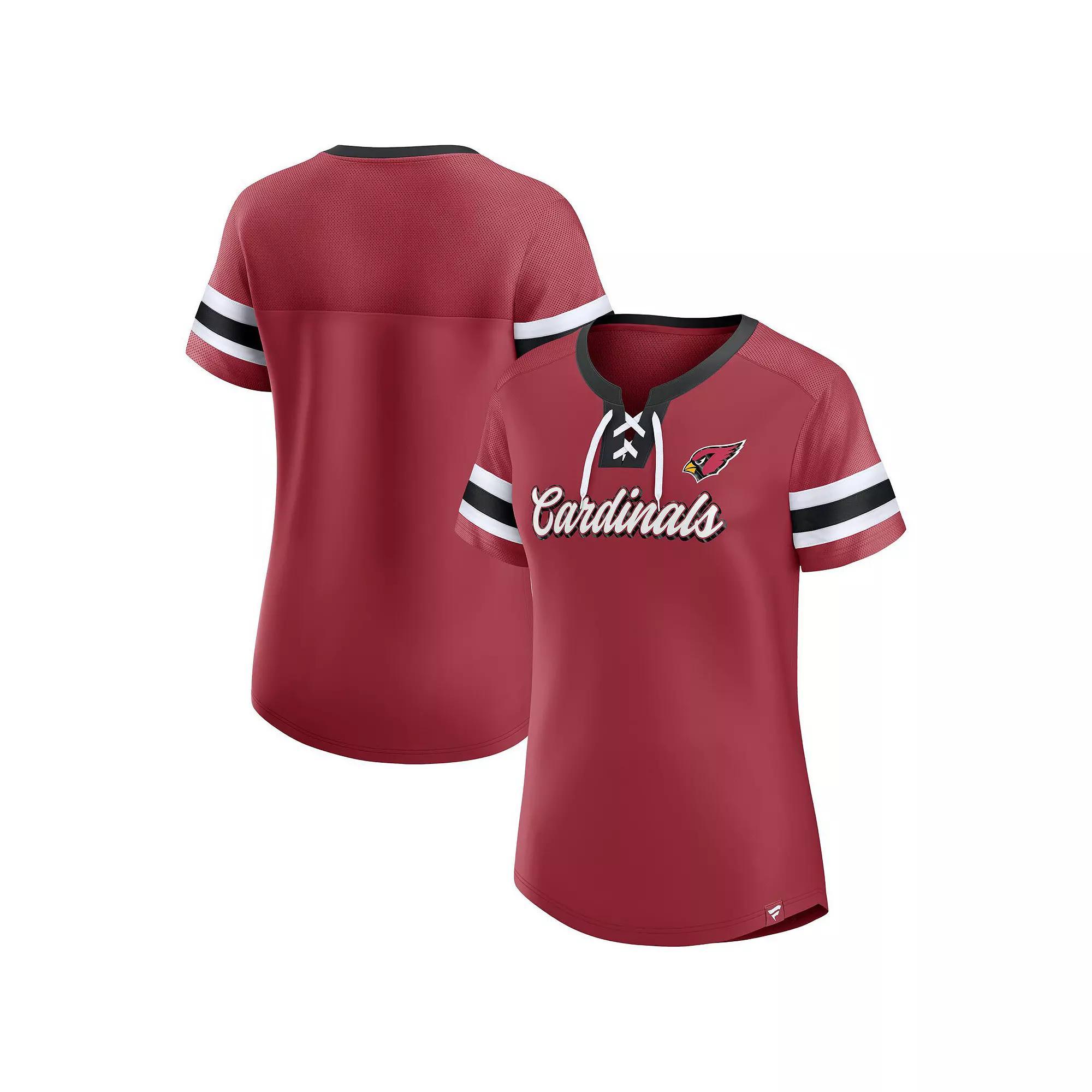 Women's Fanatics Branded Cardinal Arizona Cardinals Original State Lace-Up T-Shirt,  Product Image