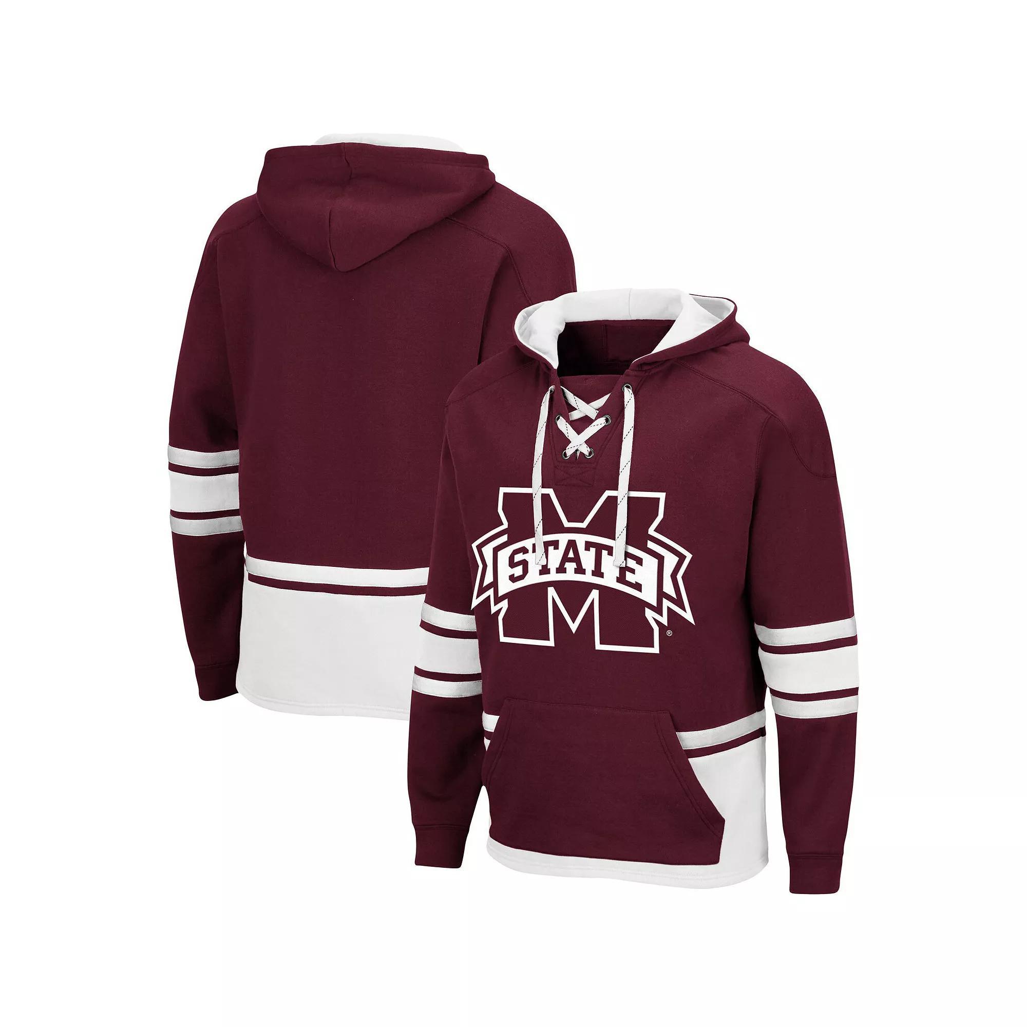 Men's Colosseum Maroon Mississippi State Bulldogs Lace Up 3.0 Pullover Hoodie, Size: Medium, Mst Red Product Image