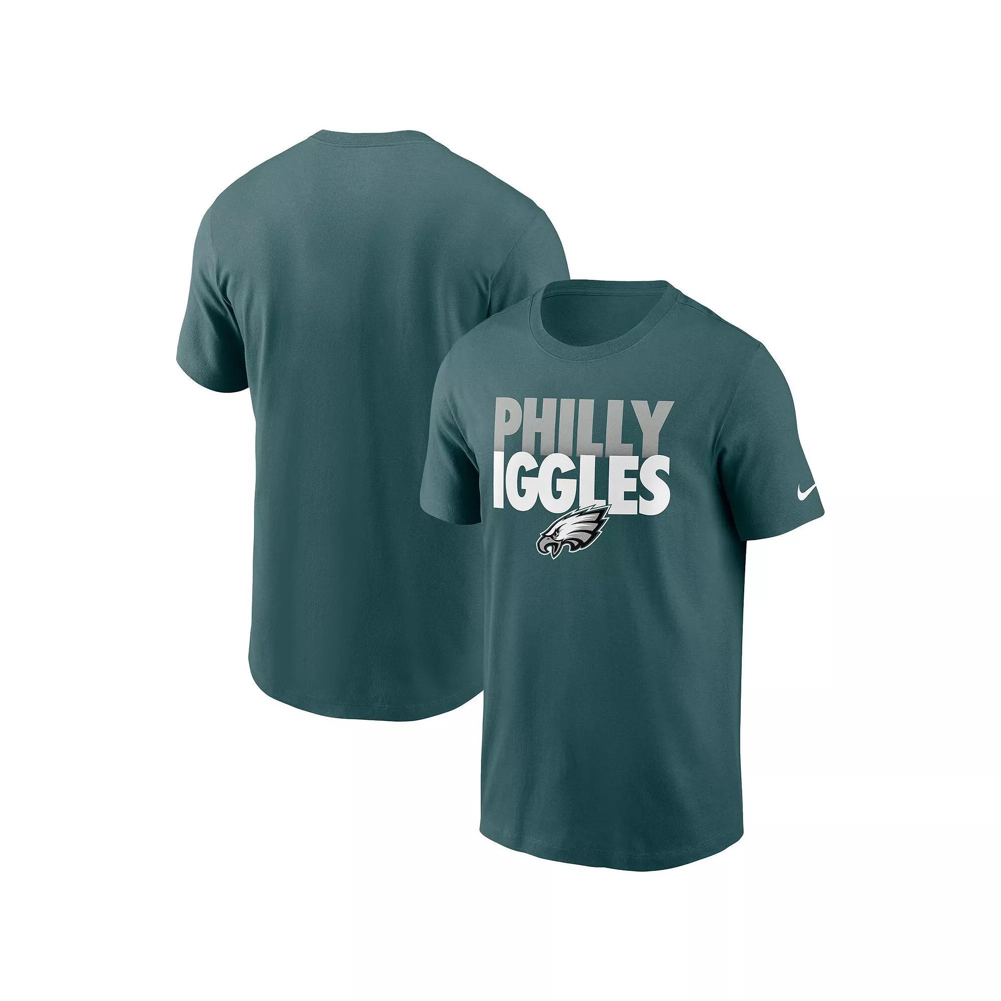 Men's Nike Midnight Green Philadelphia Eagles Hometown Collection Iggles T-Shirt, Size: Small, Blue Product Image