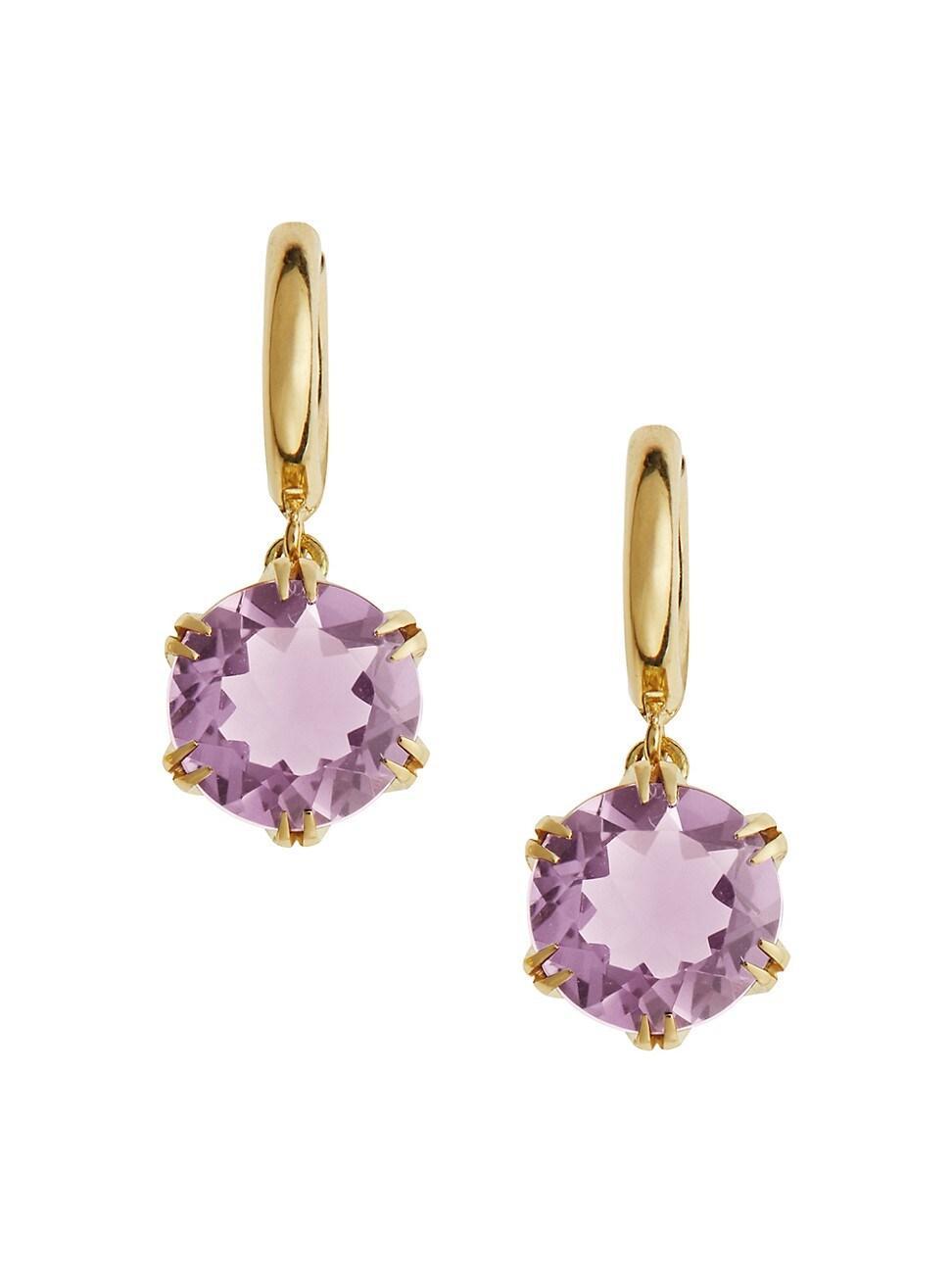 Womens Crown 18K Yellow Gold & Gemstone Drop Earrings Product Image